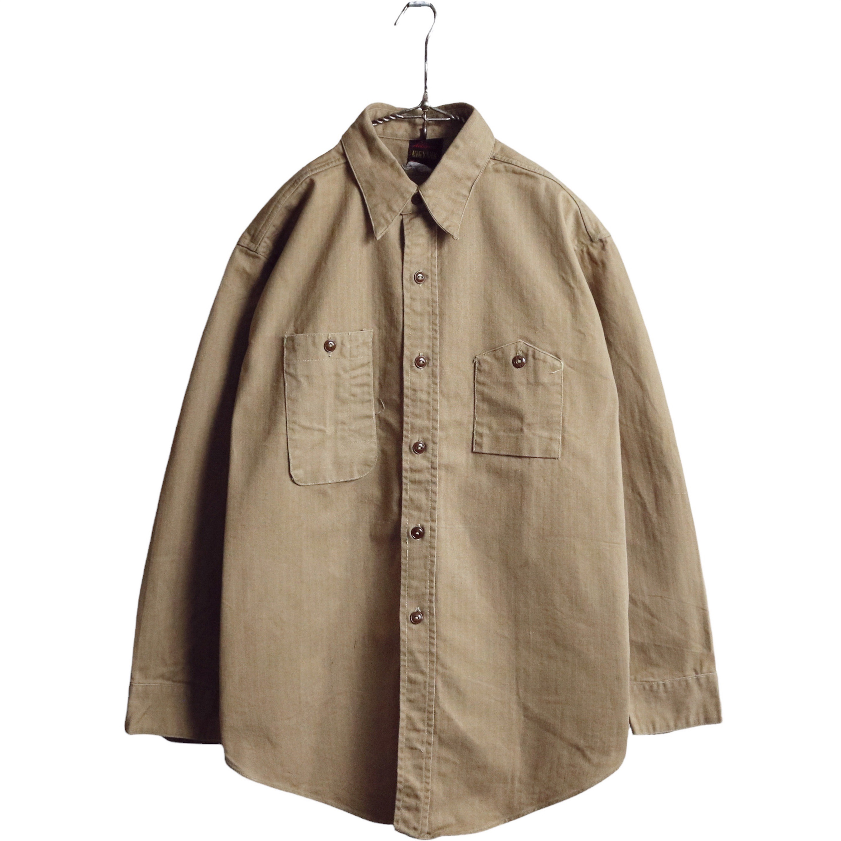 半袖ワークシャツ素材70年代 ビッグヤンク BIG YANK 半袖 ワークシャツ USA製 メンズXL ヴィンテージ /eaa325477