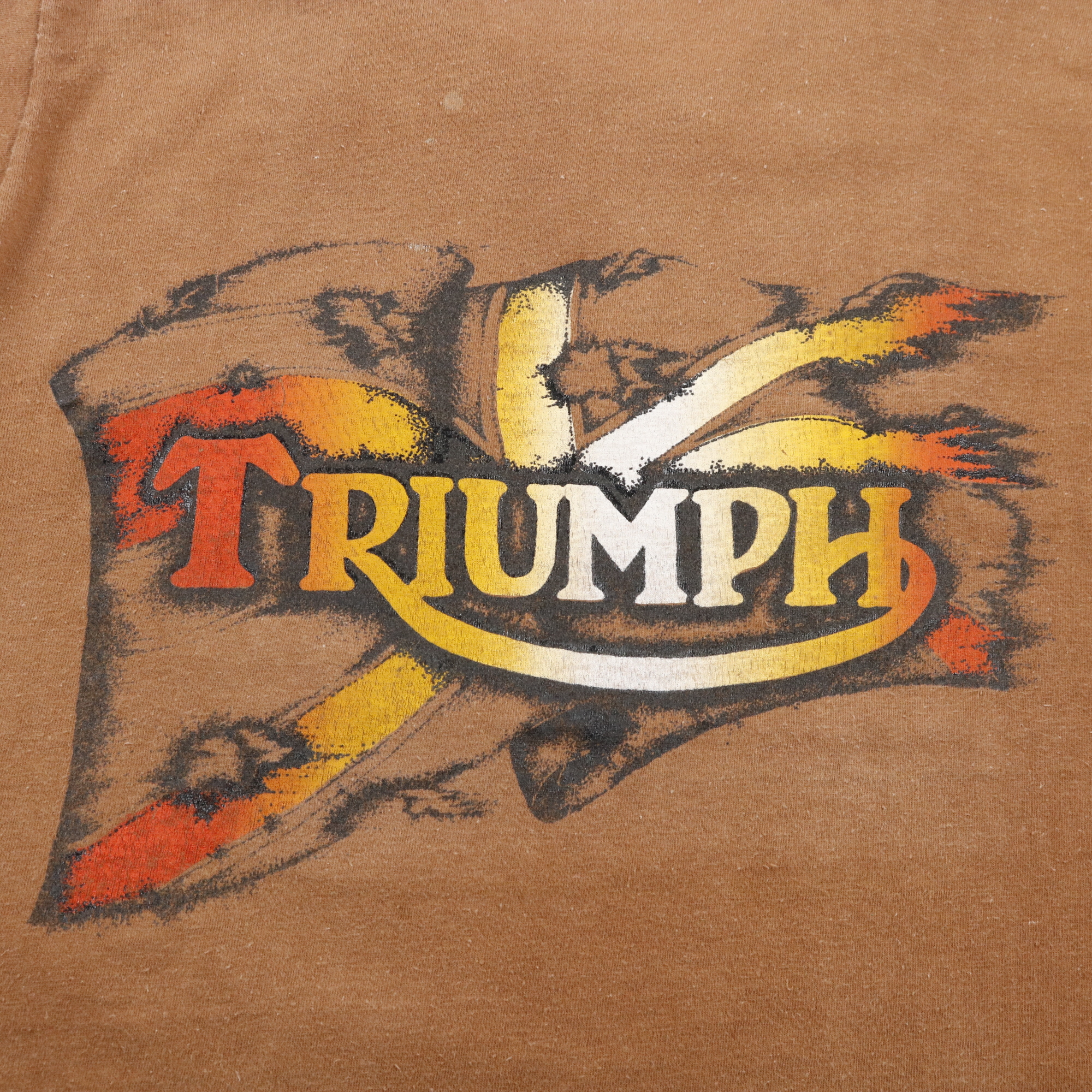 70s ヴィンテージ TRIUMPH トライアンフ ポケT Tシャツ 茶 ブラウン M