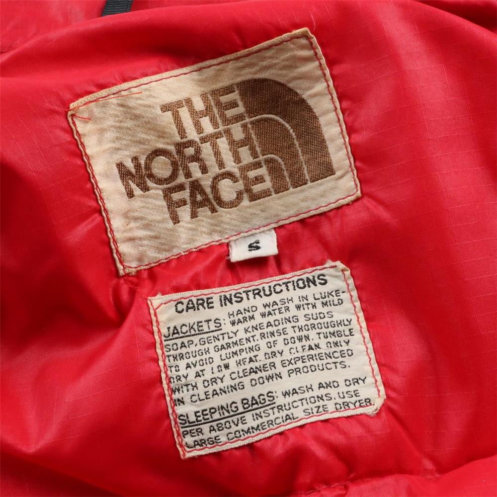 70s ヴィンテージ The North Face ノースフェイス ダウンベスト 茶タグ リップストップナイロン 赤 M