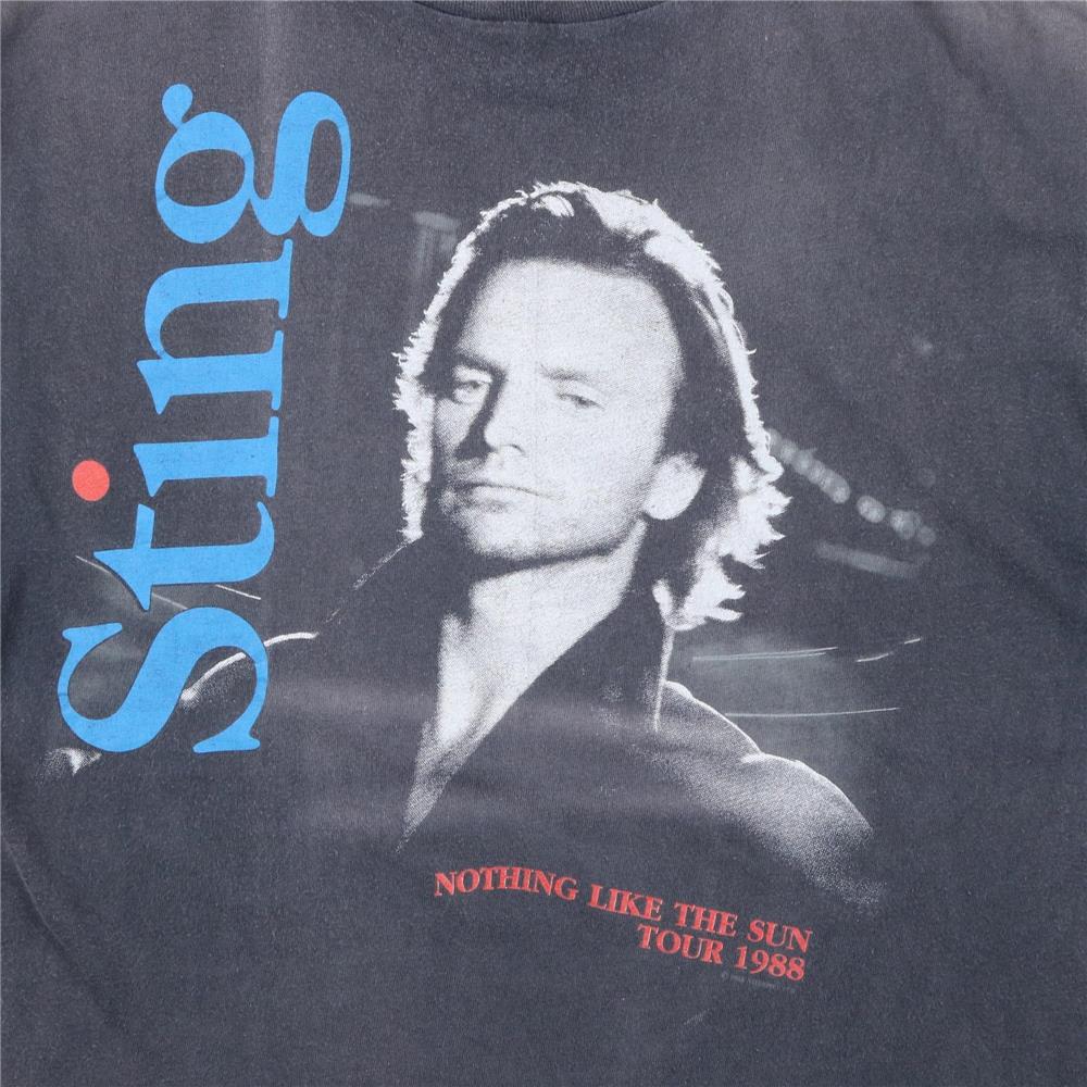 80s ヴィンテージ Hanes ヘインズ Sting スティング 88年ツアー バンド Tシャツ バンT ツアーT Nothing lLike  The Sun Tour 1988 黒 ブラック XL