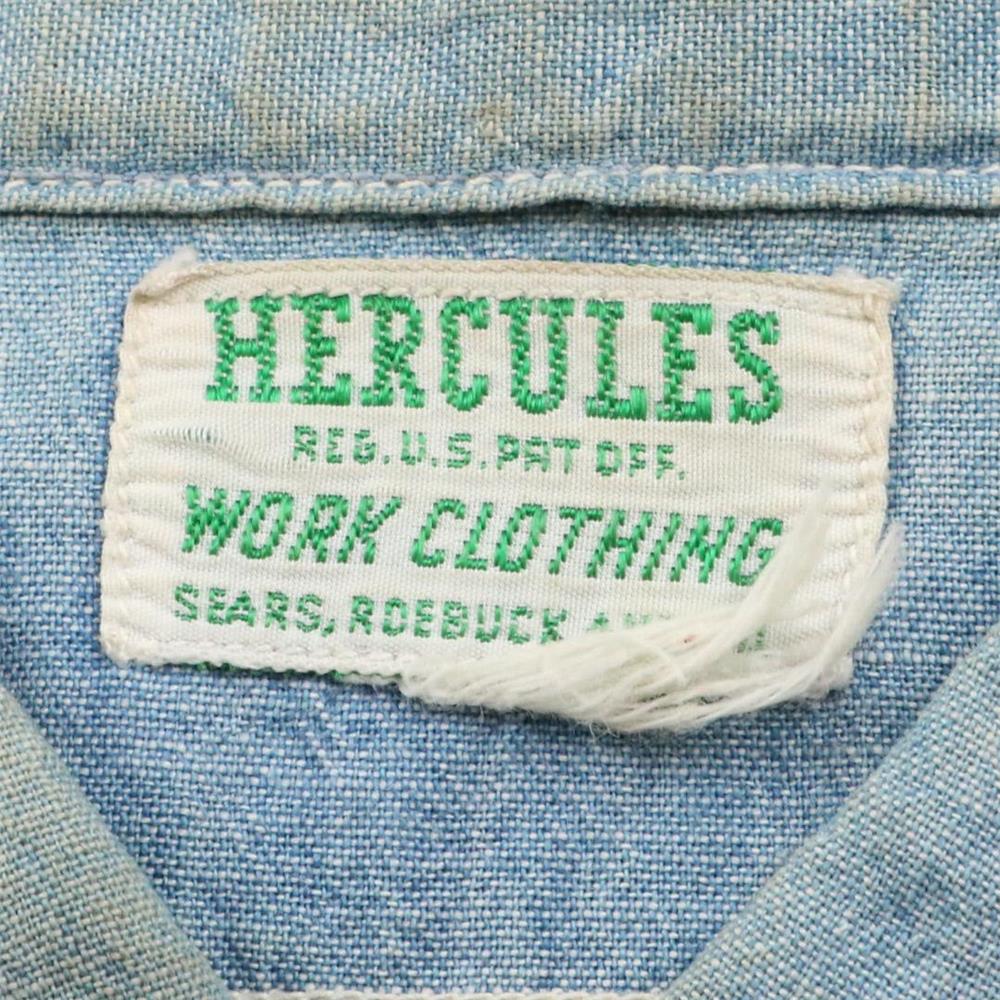 50s HERCULES ヘラクレス シャンブレーシャツ マチ付き ベタシャン