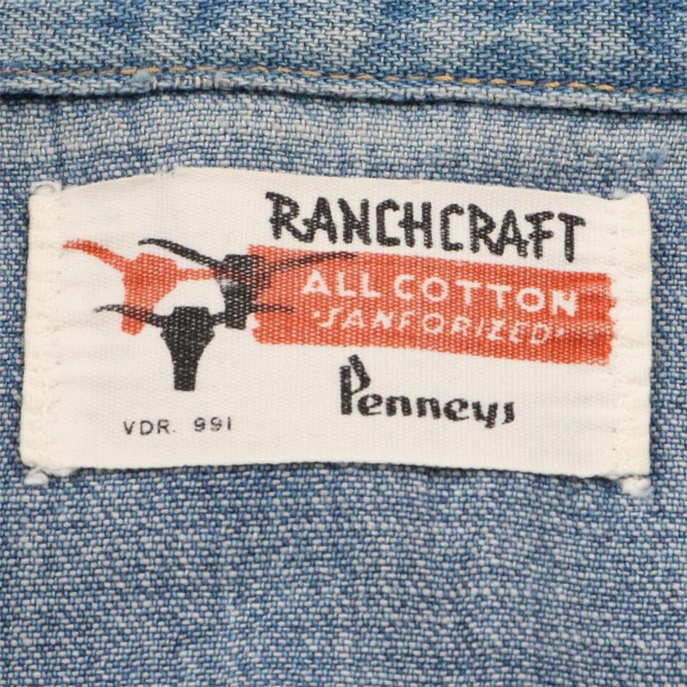 60s ヴィンテージ Ranchcraft ランチクラフト デニム ウエスタンシャツ チェーンステッチ L程