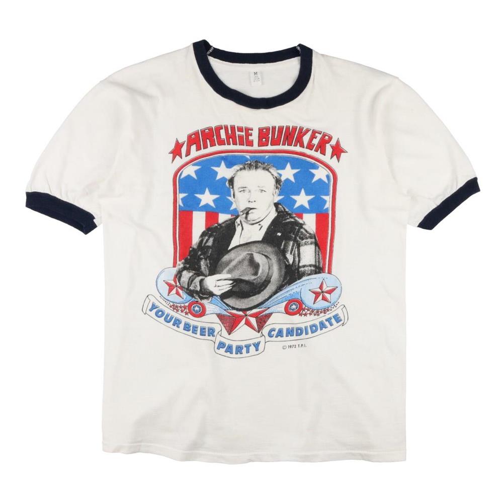 70s ヴィンテージ ARCHIE BUNKER アーチバンカー リンガーTシャツ M