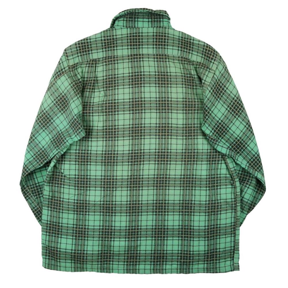 40s ヴィンテージ Winter Wear ウィンターウェア プリントネルシャツ 緑チェック about L