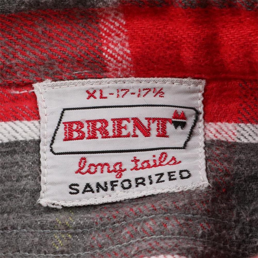 50s Brent マチ付き チェック ヘビー ネルシャツ マチネル 17-17H XL