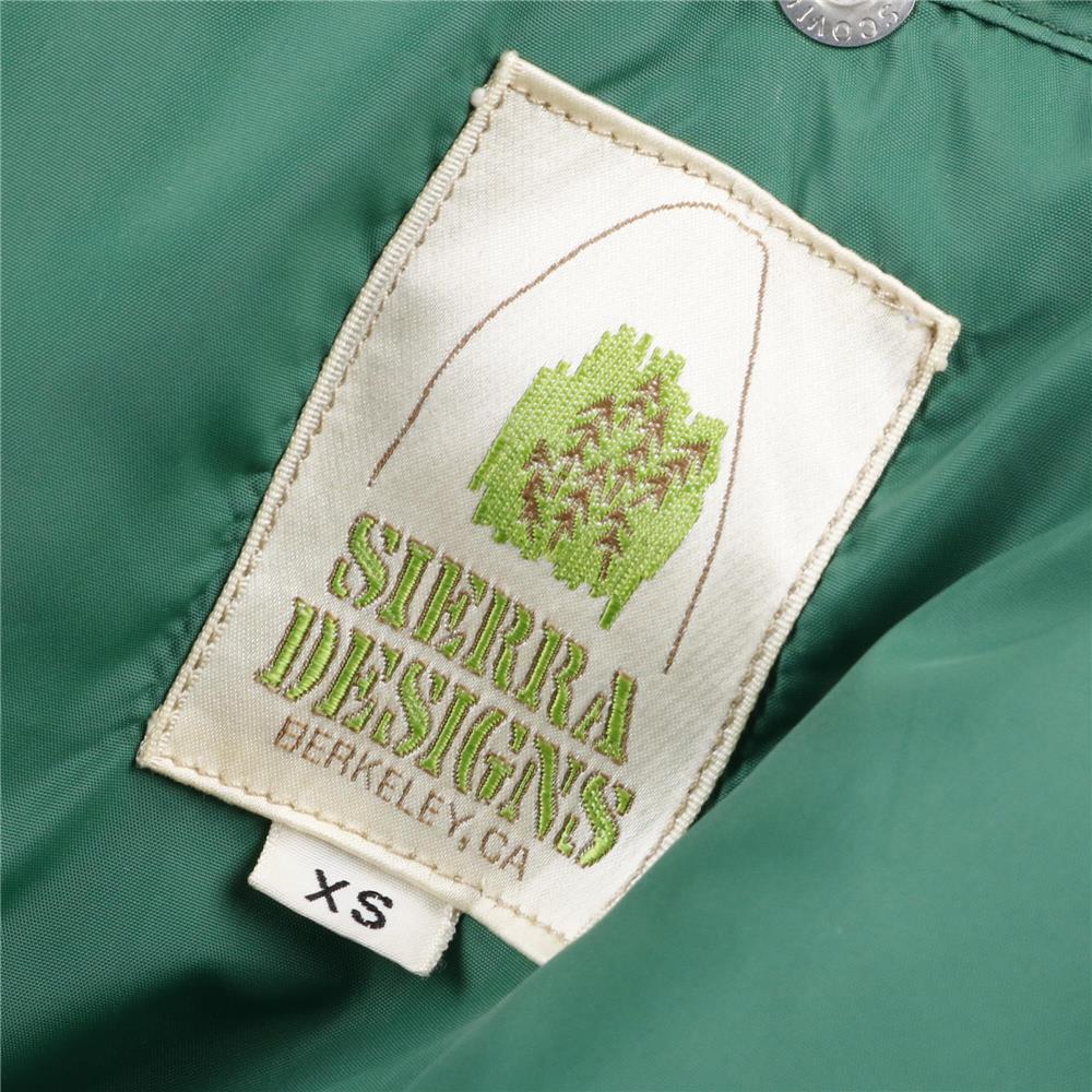 70s ヴィンテージ SIERRADESIGNS シエラデザイン グースダウン ダウンジャケット 7本木タグ 緑 グリーン XS