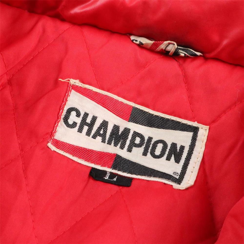 60s 70s ヴィンテージ CHAMPION チャンピオン チャンピオンプラグ レーシングジャケット 中綿 赤 L