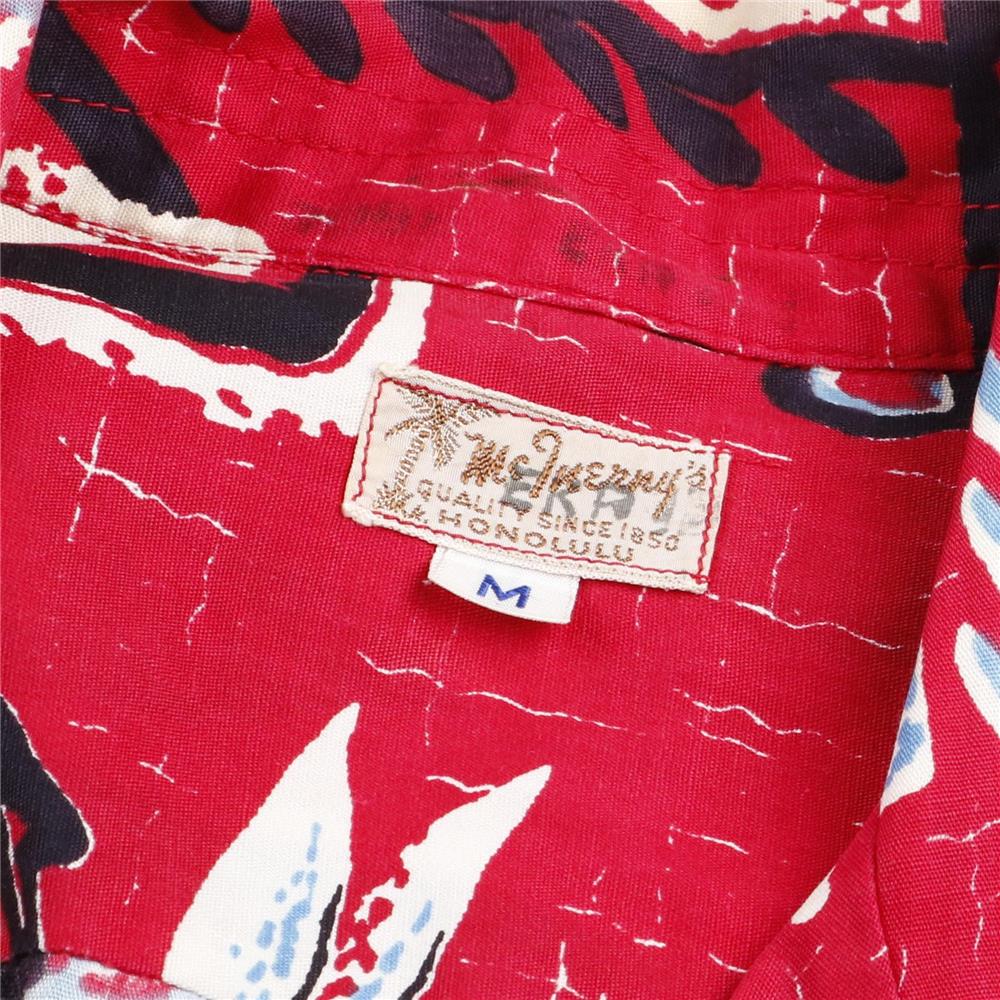 全品送料無料 50s〜 SHAPLEY アロハシャツ 赤いヤシの木 オープン