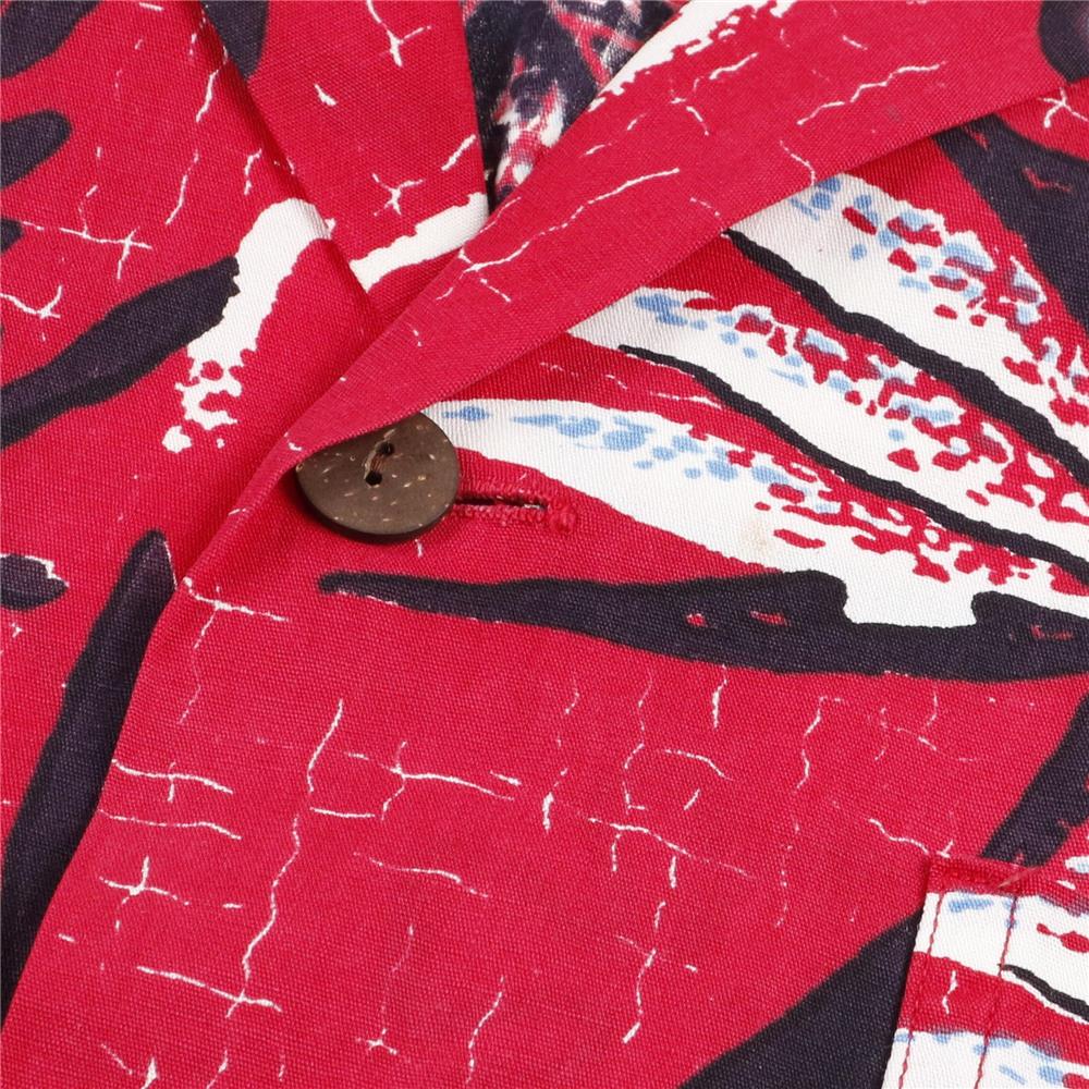 古着屋□□□□50s〜 SHAPLEY アロハシャツ 赤いヤシの木 オープン