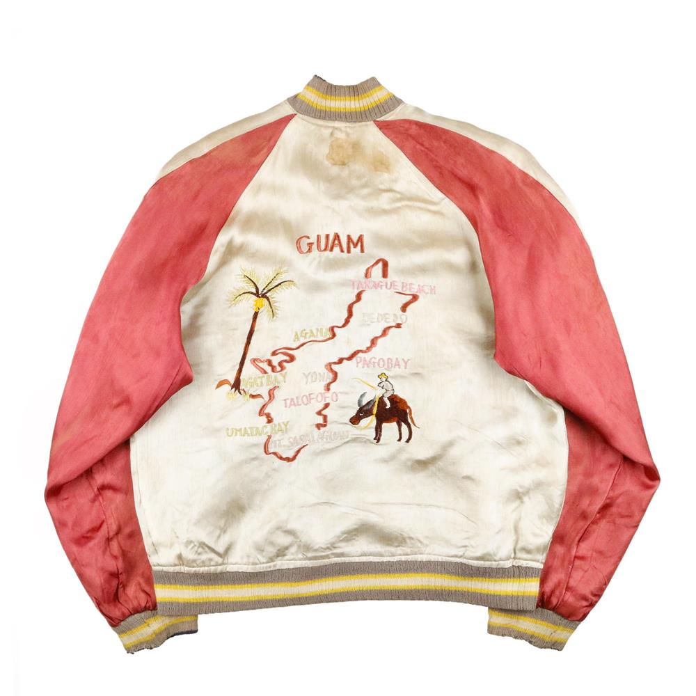 50s ヴィンテージ スーベニアジャケット GUAM グアム 中綿無し 雰囲気系 リバーシブル ミリタリー M