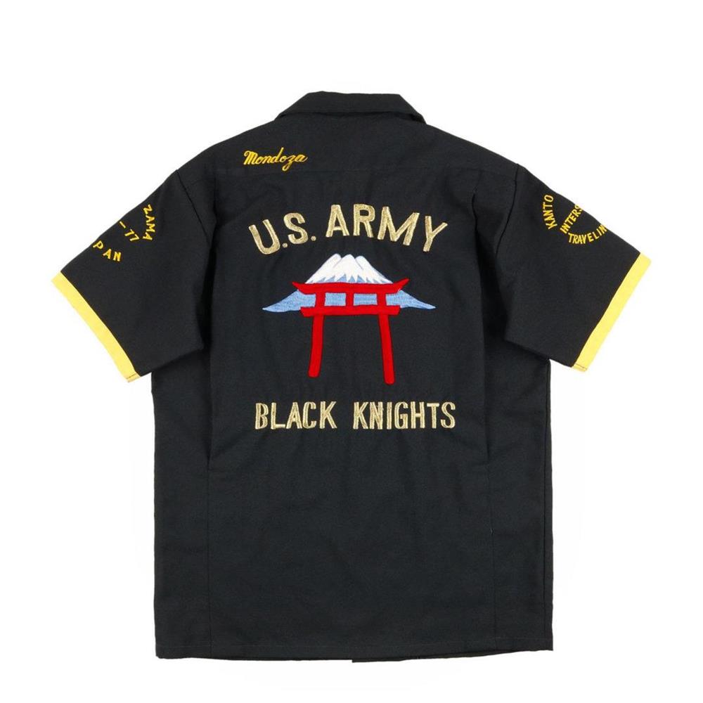 60s ヴィンテージ Hamaya S/S US ARMY スーベニアシャツ ボーリングシャツ 富士刺繍 M程