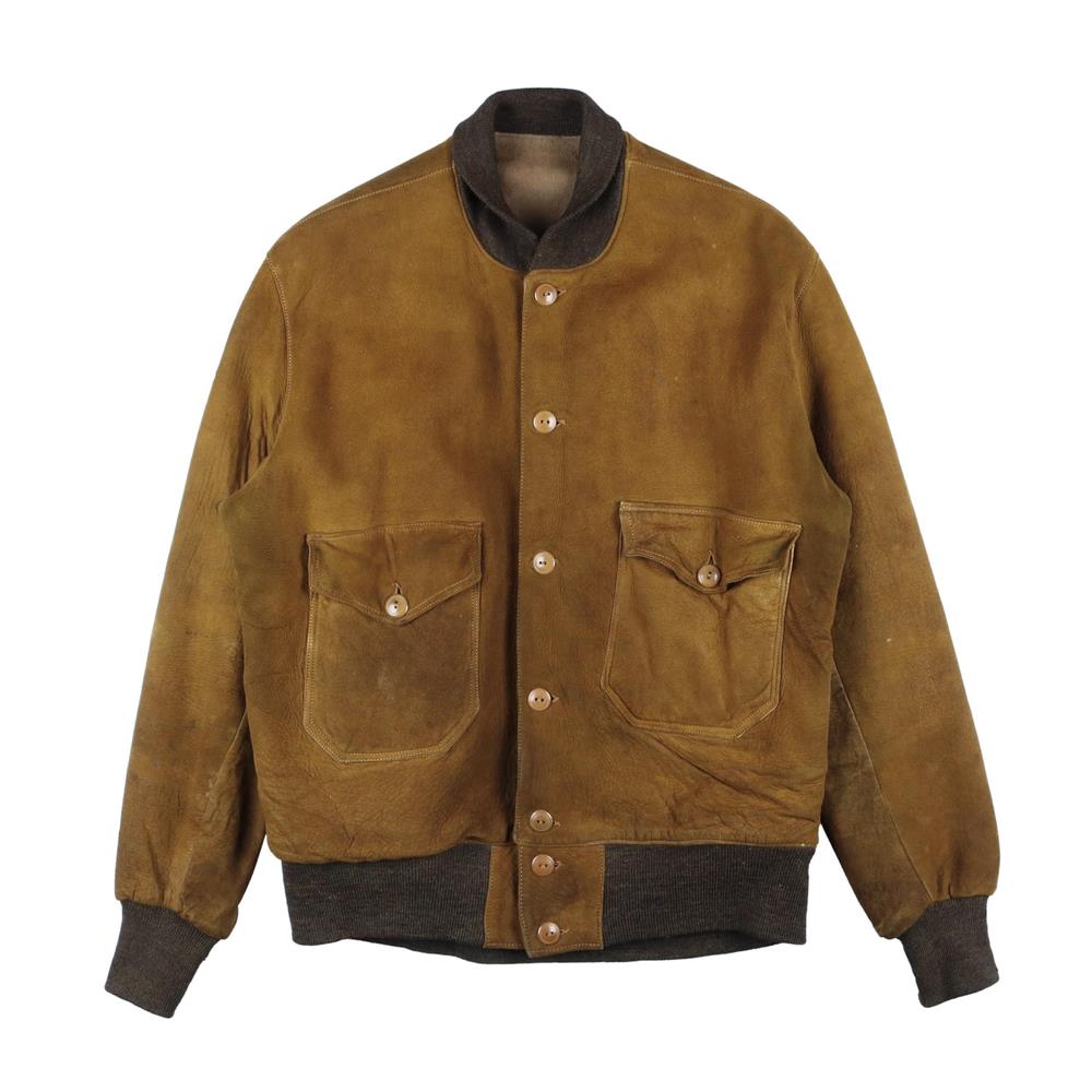 20s 30s  vintage  A-1 type レザージャケット左ポケットに補修の縫目あり