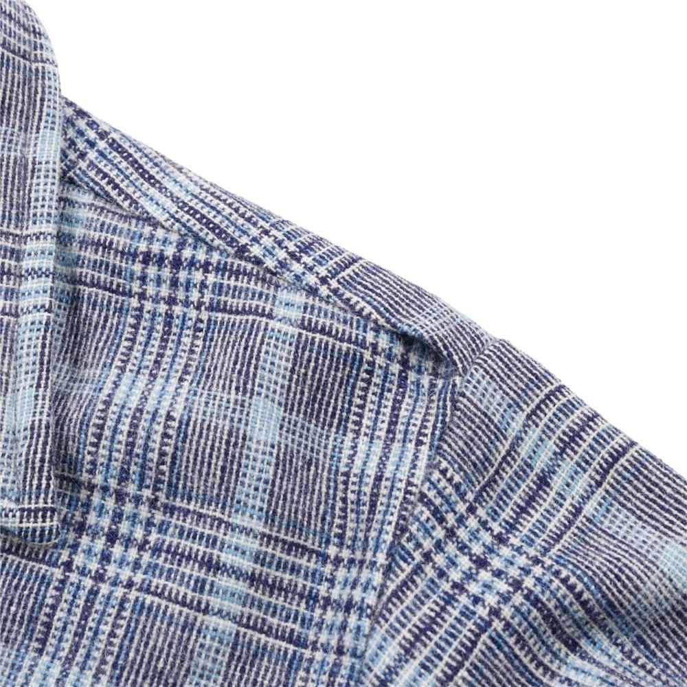 60s ヴィンテージ Woolverine ウールヴァリン チェック柄 長袖 ウールシャツ オープンカラー 青系 M / ACORN Buy