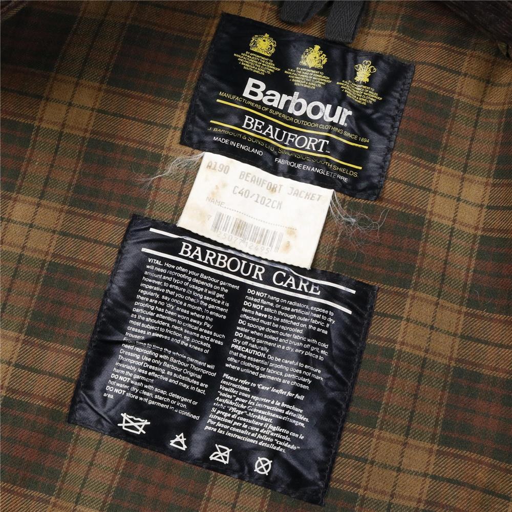 90s ヴィンテージ Barbour バブアー94年 3クラウン BEAUFORT ビュー