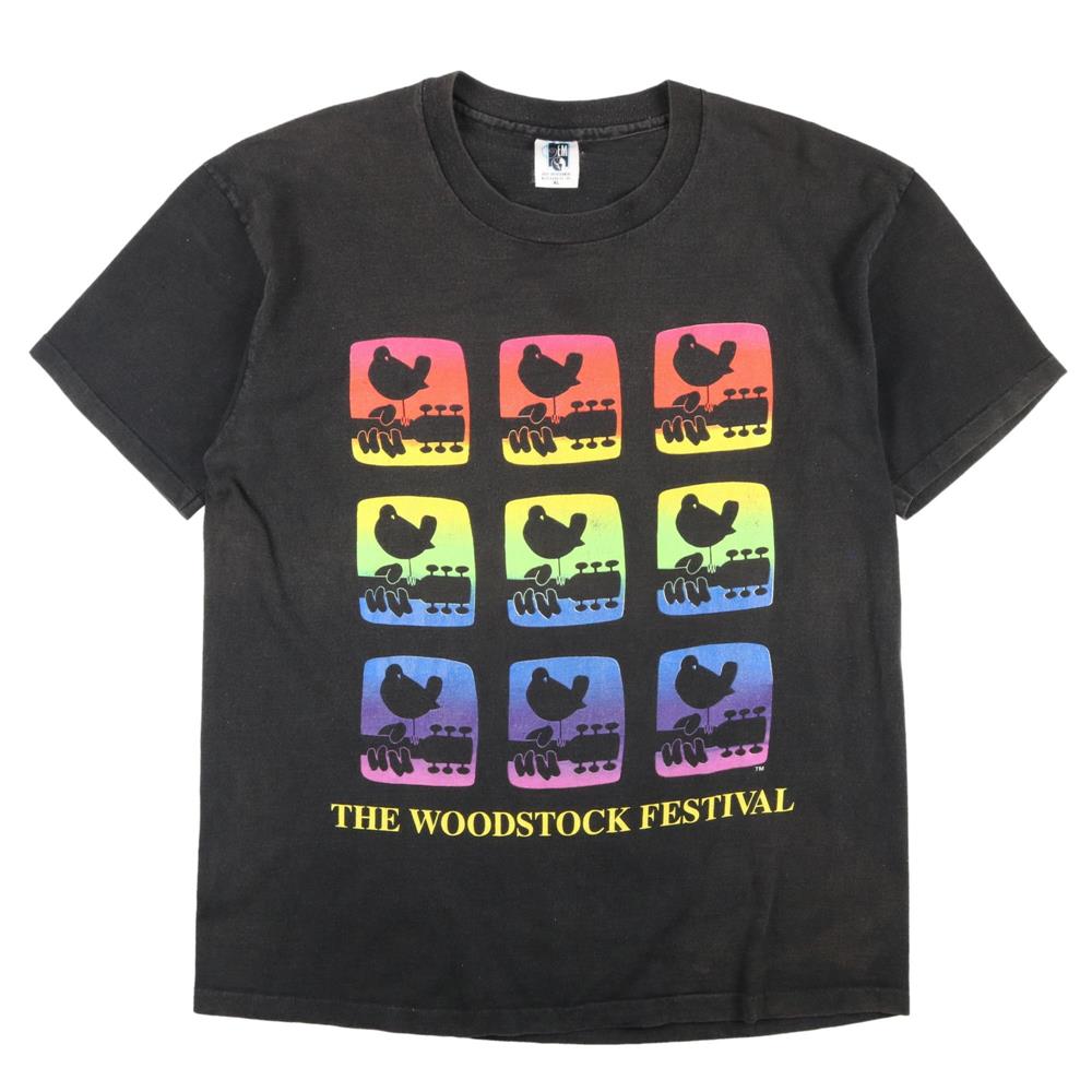 90s ヴィンテージ WOODSTOCK ウッドストック バンド フェス Tシャツ 黒 ...