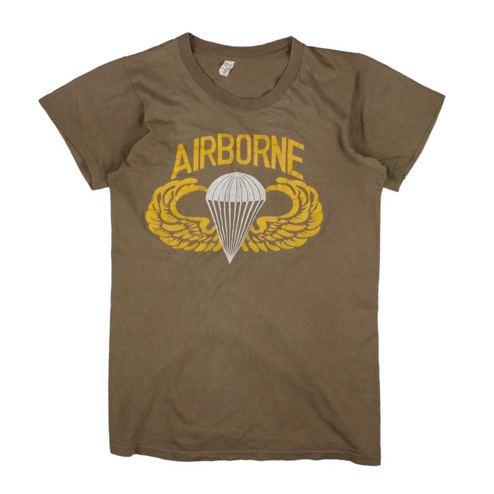 80s ヴィンテージ US.ARMY USアーミー AIRBORNEプリント Tシャツ エアボーン S