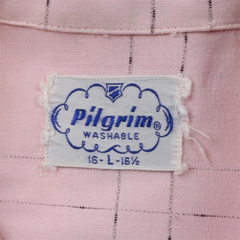 50s Pilgrim 絣 ピンク レーヨンシャツ L