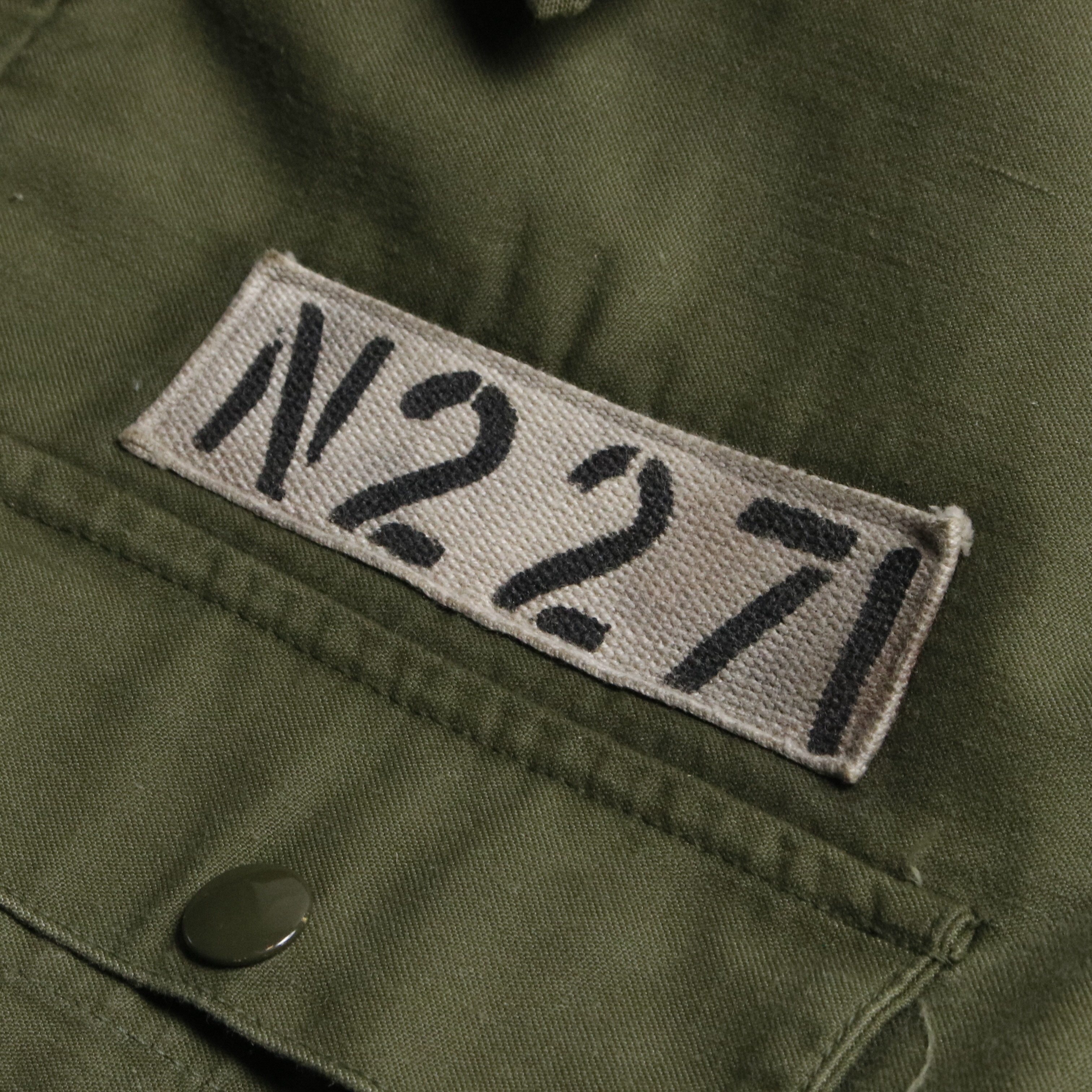 70s US NAVY USN ネイビー A-2 デッキジャケット 73年会計 ミリタリー 甲板 オリーブ S 34-36