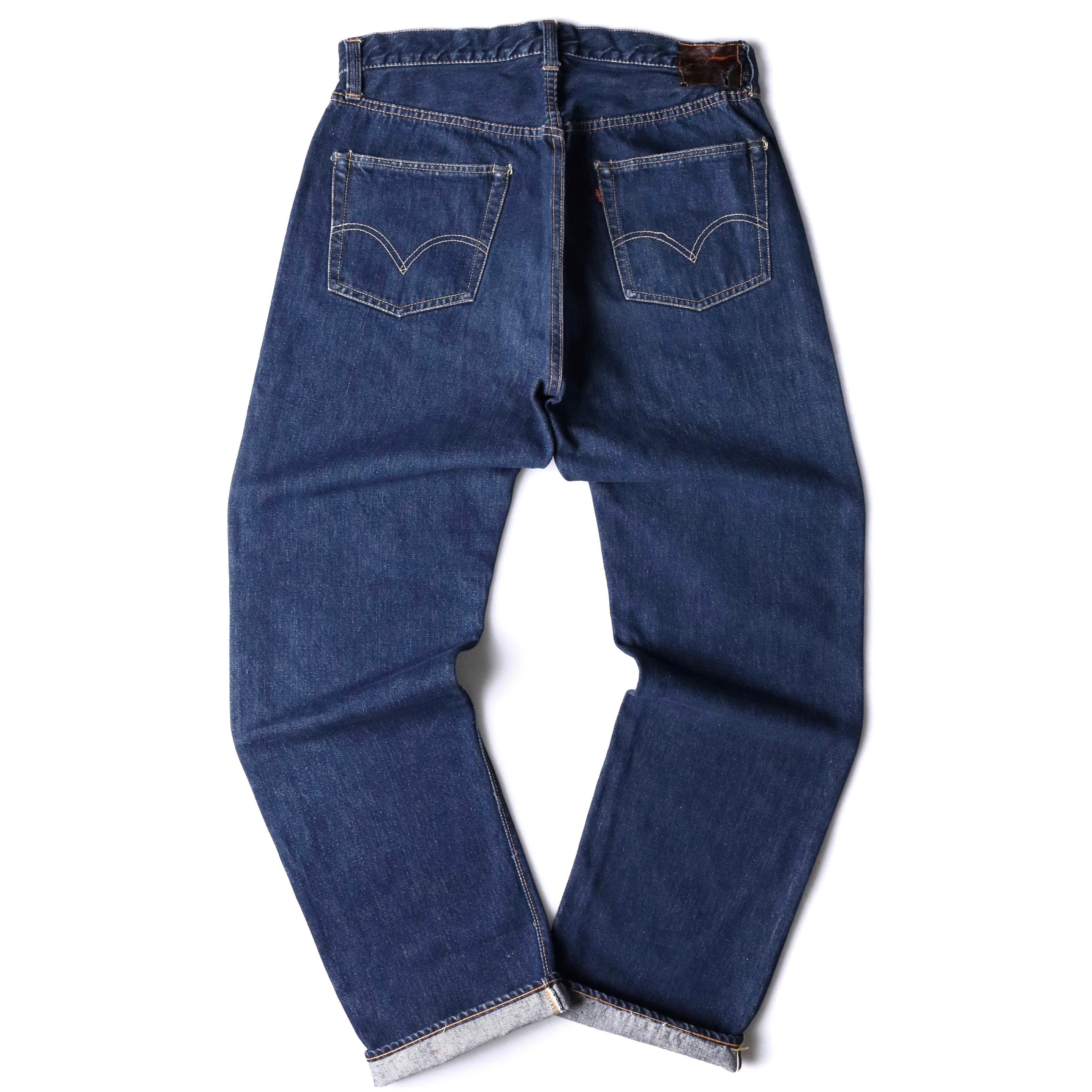 50s Levis リーバイス 501XX デニムジーンズ レザーパッチ 革パッチ 両面タブ センターオンセット W32L31.5