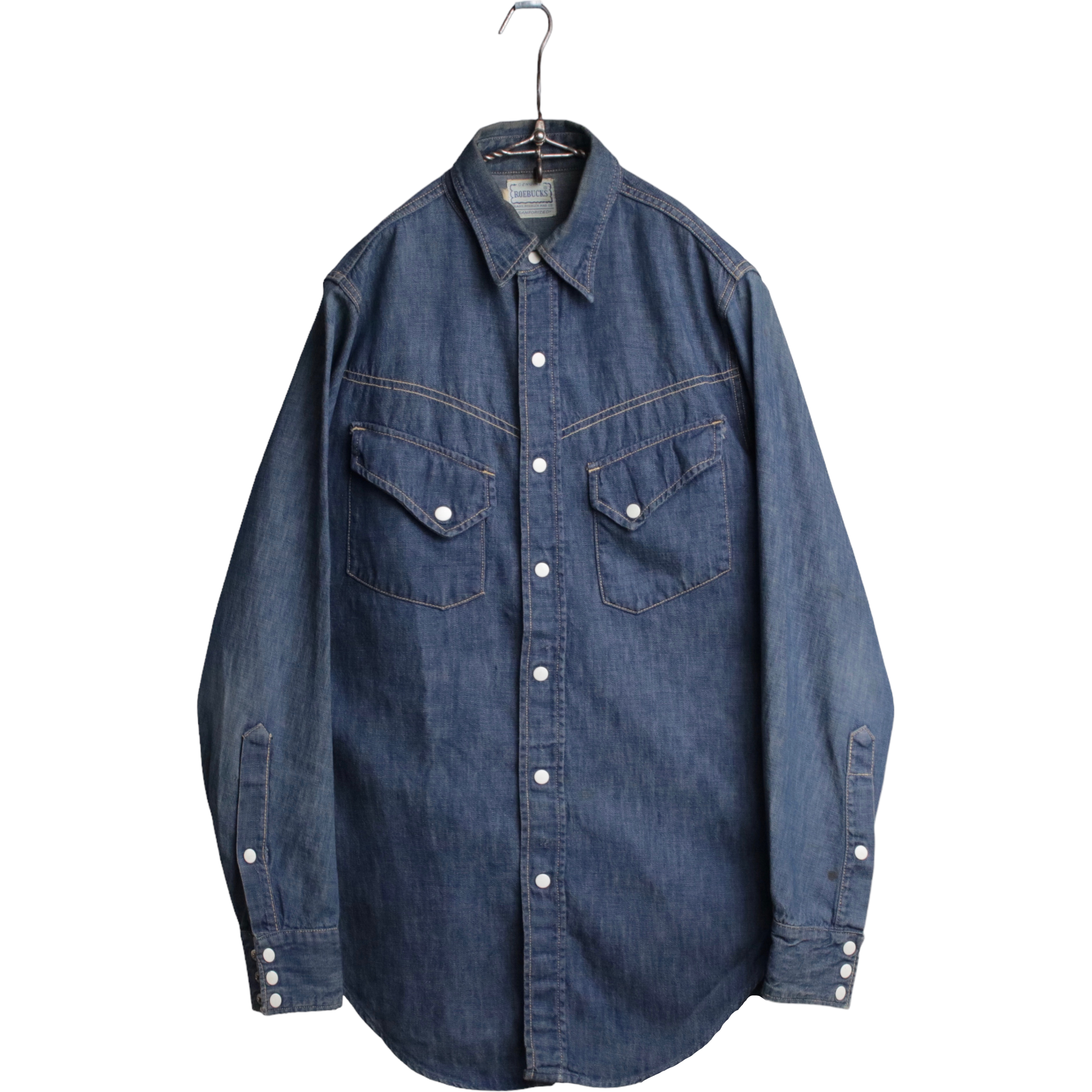 50s Sears ROEBUCKS シアーズ ローバックス デニムウエスタンシャツ 15程
