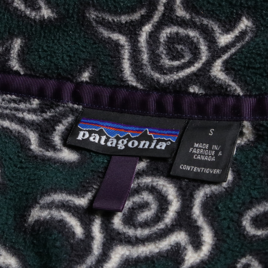 90年代　patagoniaゼンタートル　スナップT  亀フリース　カナダ製リブに毛玉あります