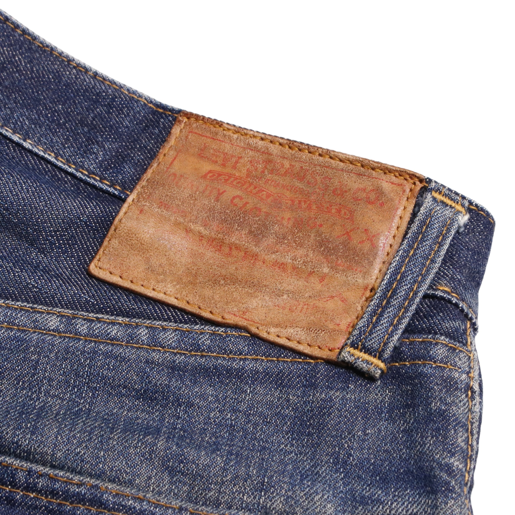 50s Levis リーバイス 501XX デニムジーンズ レザーパッチ 両面タブ