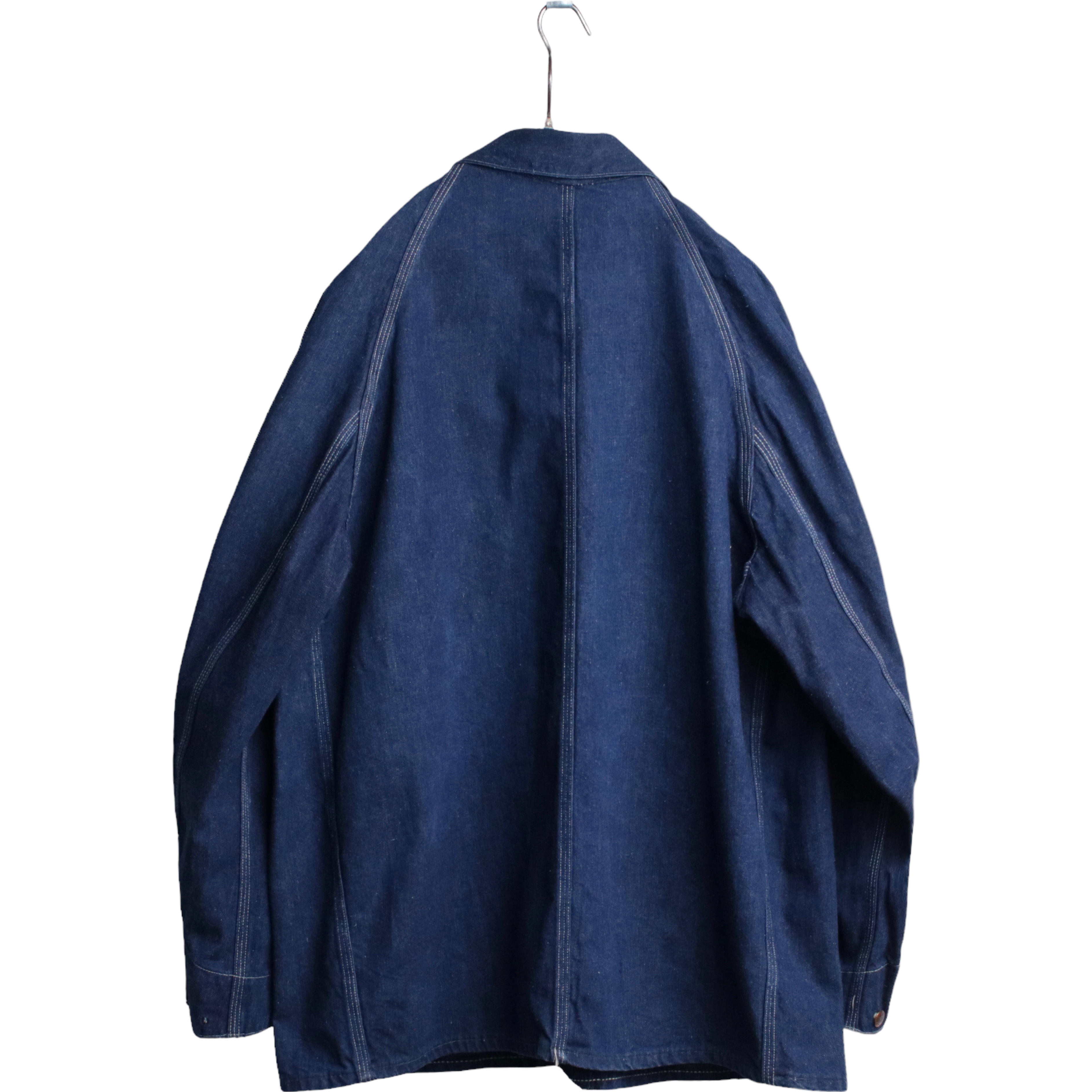 50s 60s カバーオール インディゴブルー 濃紺 ワークジャケット デニム