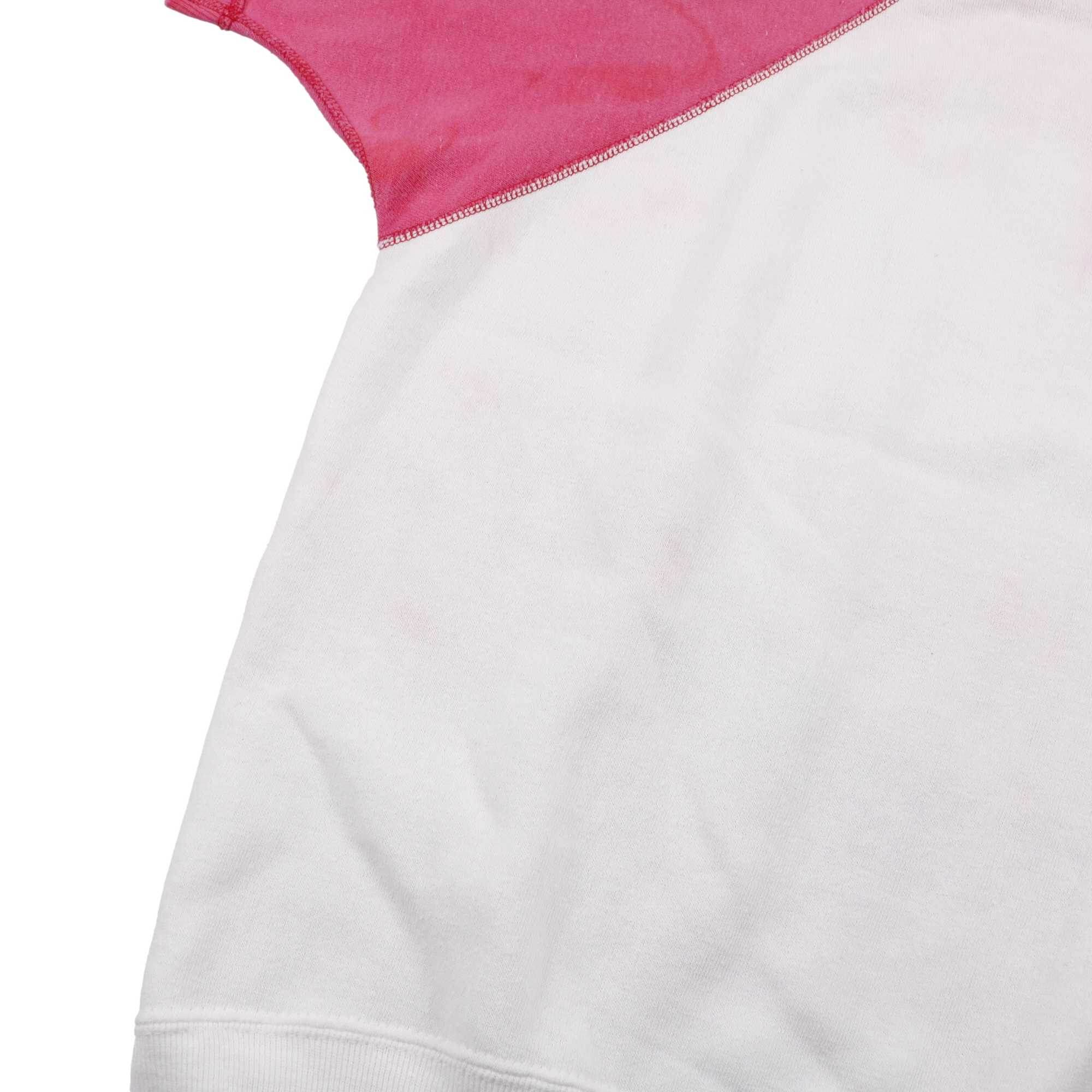60s ヴィンテージ Archie Bunker アーチバンカー S/S 半袖 スウェット シャツ 染込みプリント 白 ホワイト 桃 ピンク ツートン  M程