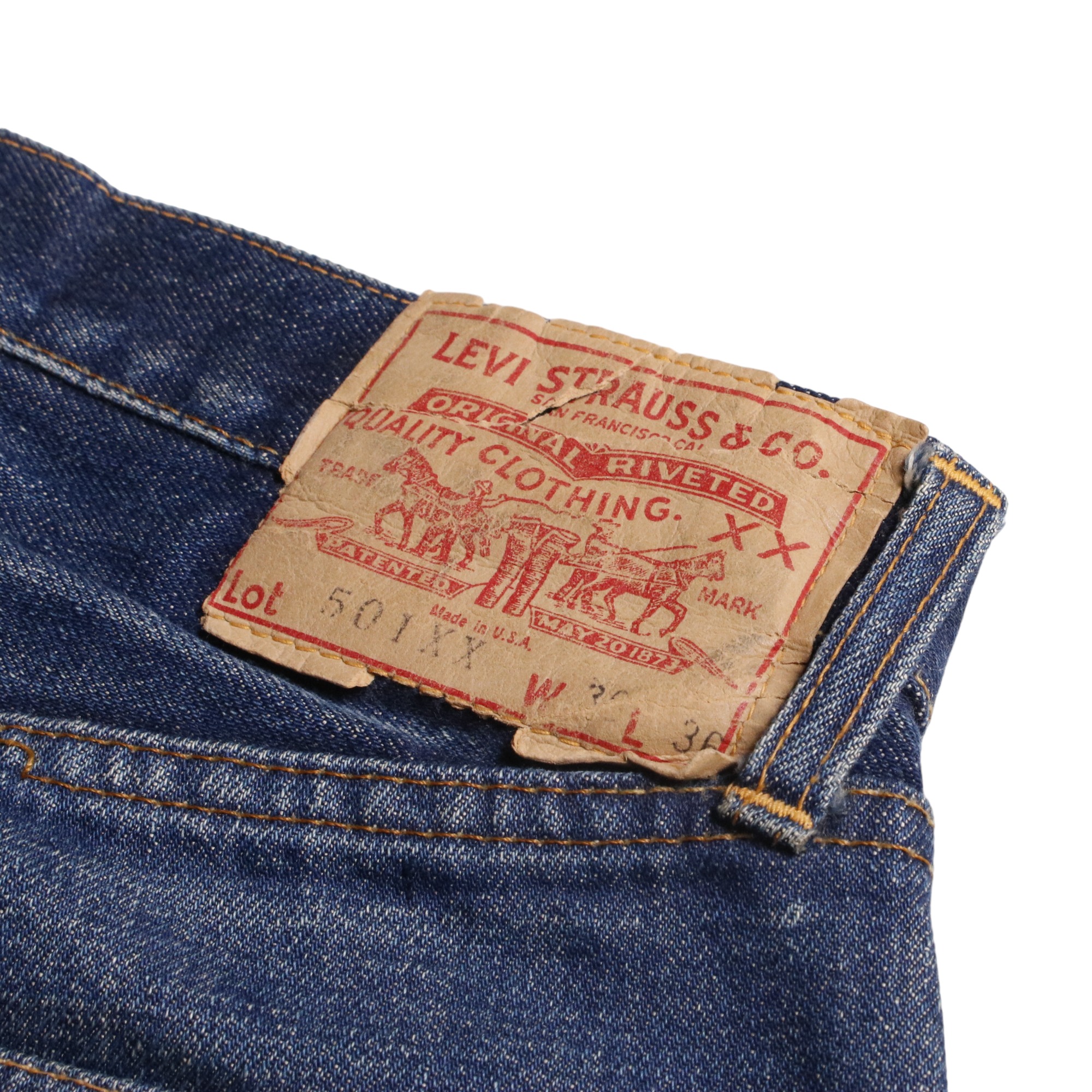 60s Levis リーバイス 501XX デニムジーンズ 紙パッチ ボタン裏刻印J W34L32.5