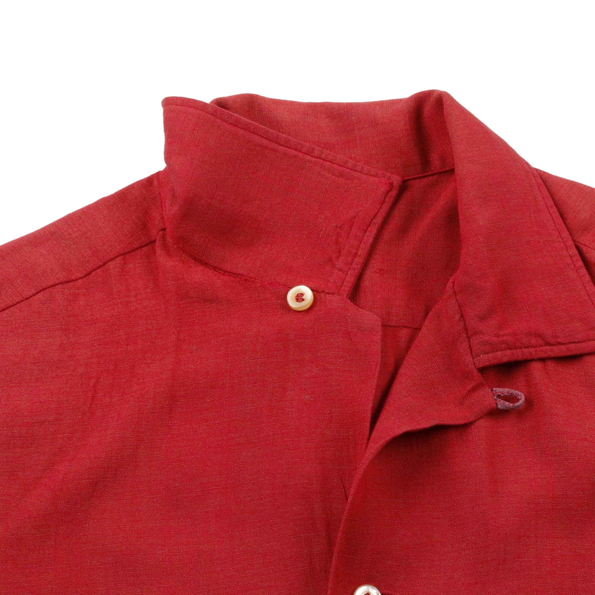 60s ヴィンテージ ボウリングシャツ 刺繍 チェーンステッチ 半袖 S/S レーヨン 赤 レッド S程