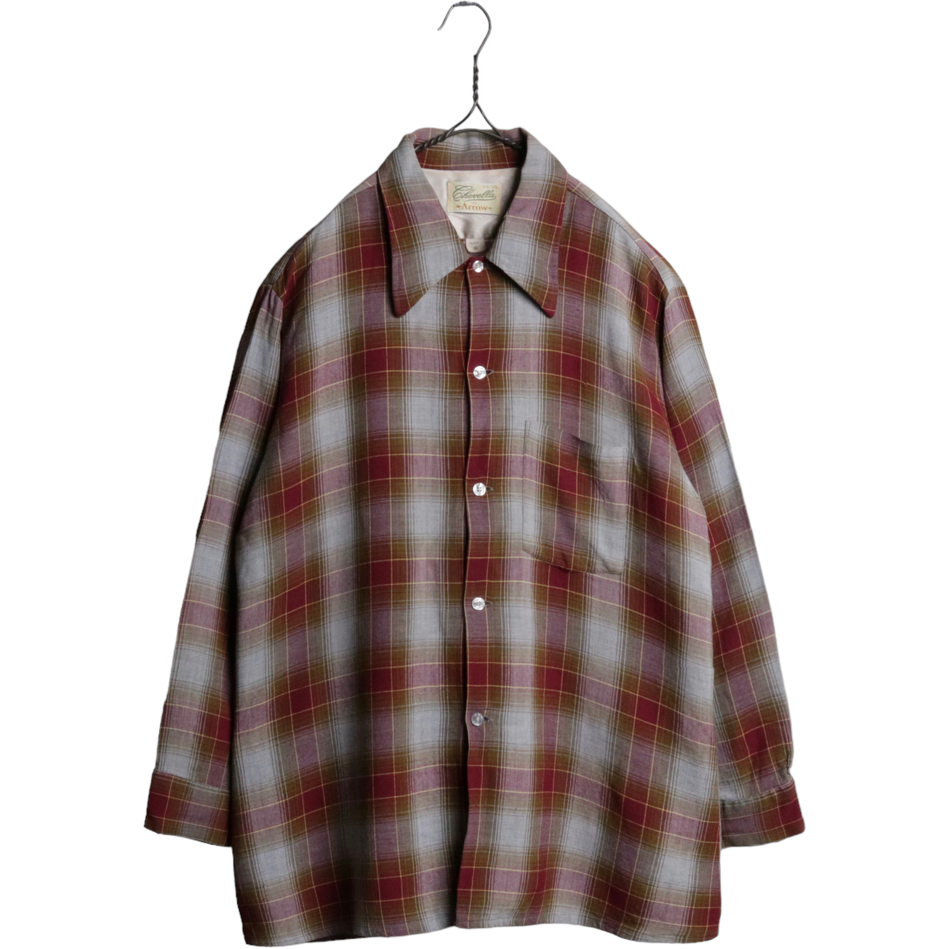 ARROW vintage  check shirts orange