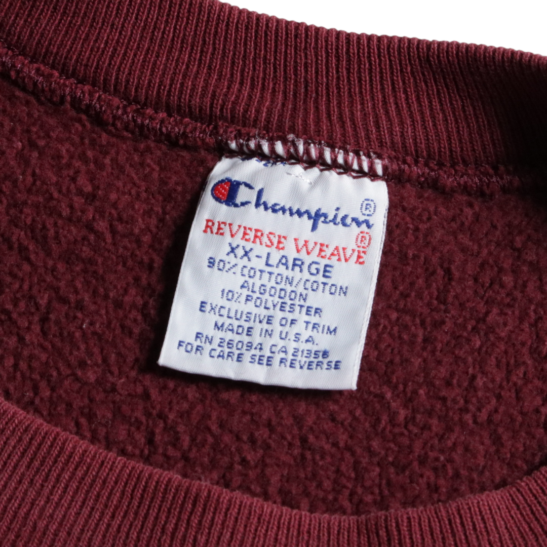 90s Champion チャンピオン リバースウィーブ 刺繍タグ カレッジプリントUSA製 XXL