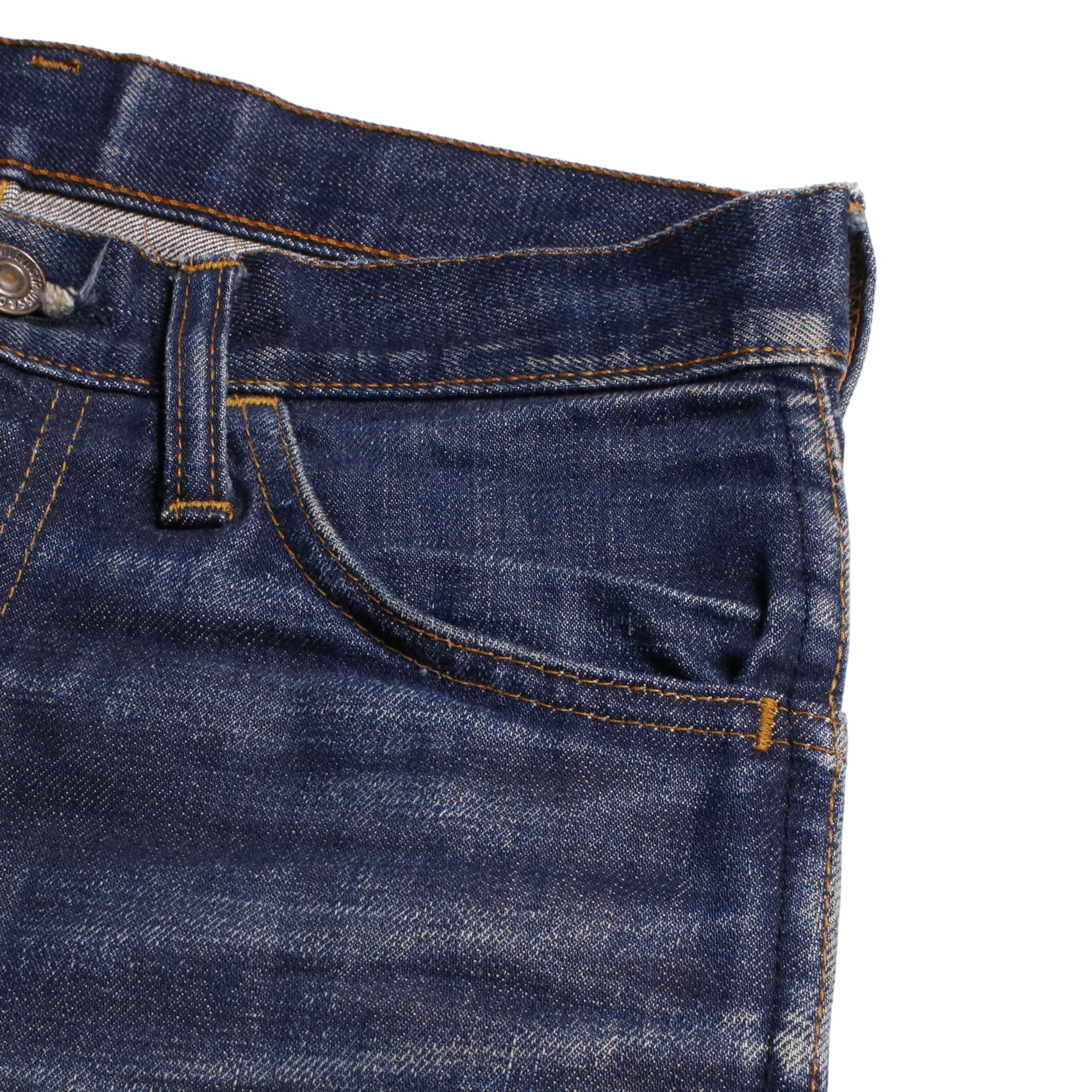 60s Levis リーバイス 606 BigE デニム ジーンズ 鬼ヒゲ 均等V ボタン裏刻印34 42TALON W29L30.5