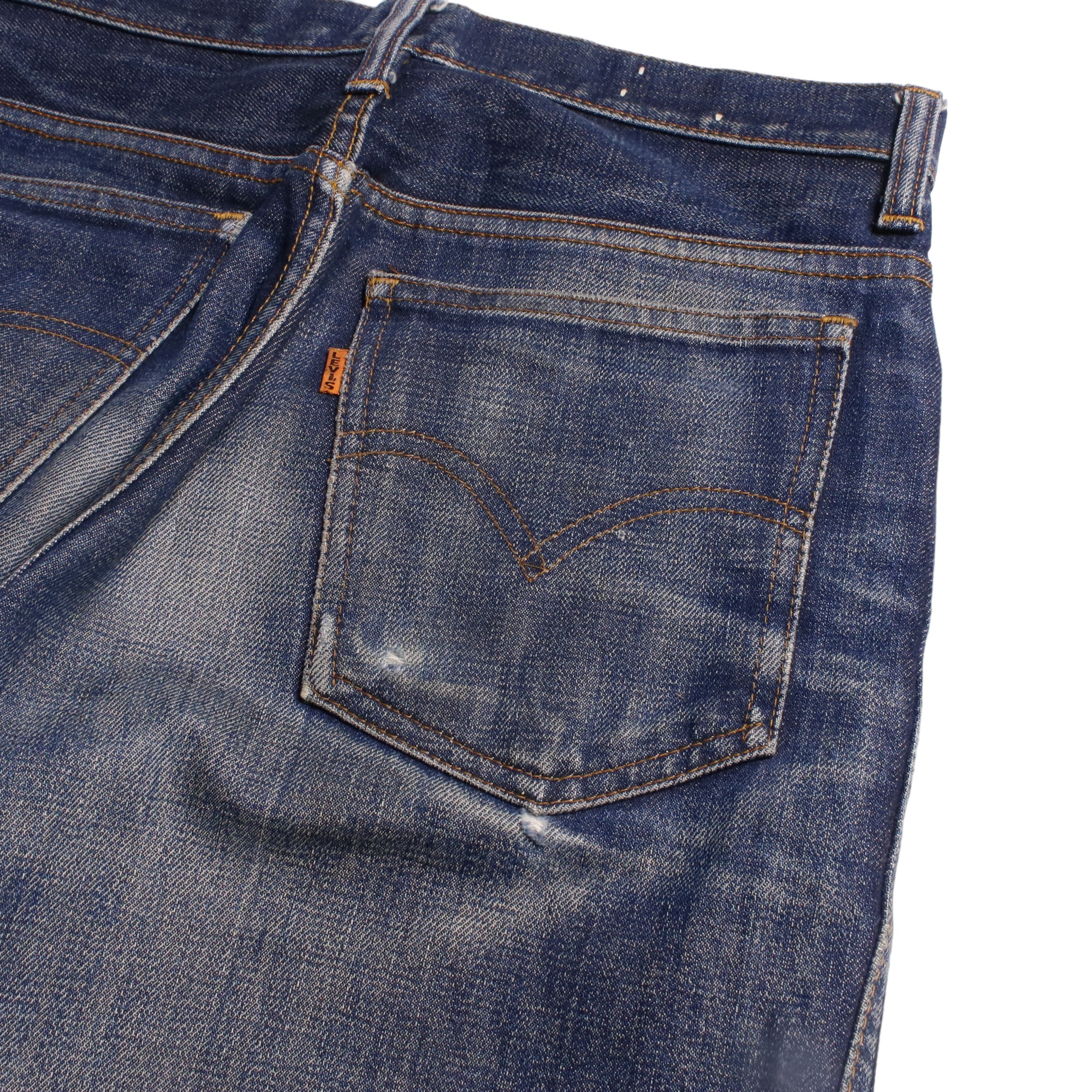 60s Levis リーバイス 606 BigE デニム ジーンズ 鬼ヒゲ 均等V ボタン裏刻印34 42TALON W29L30.5