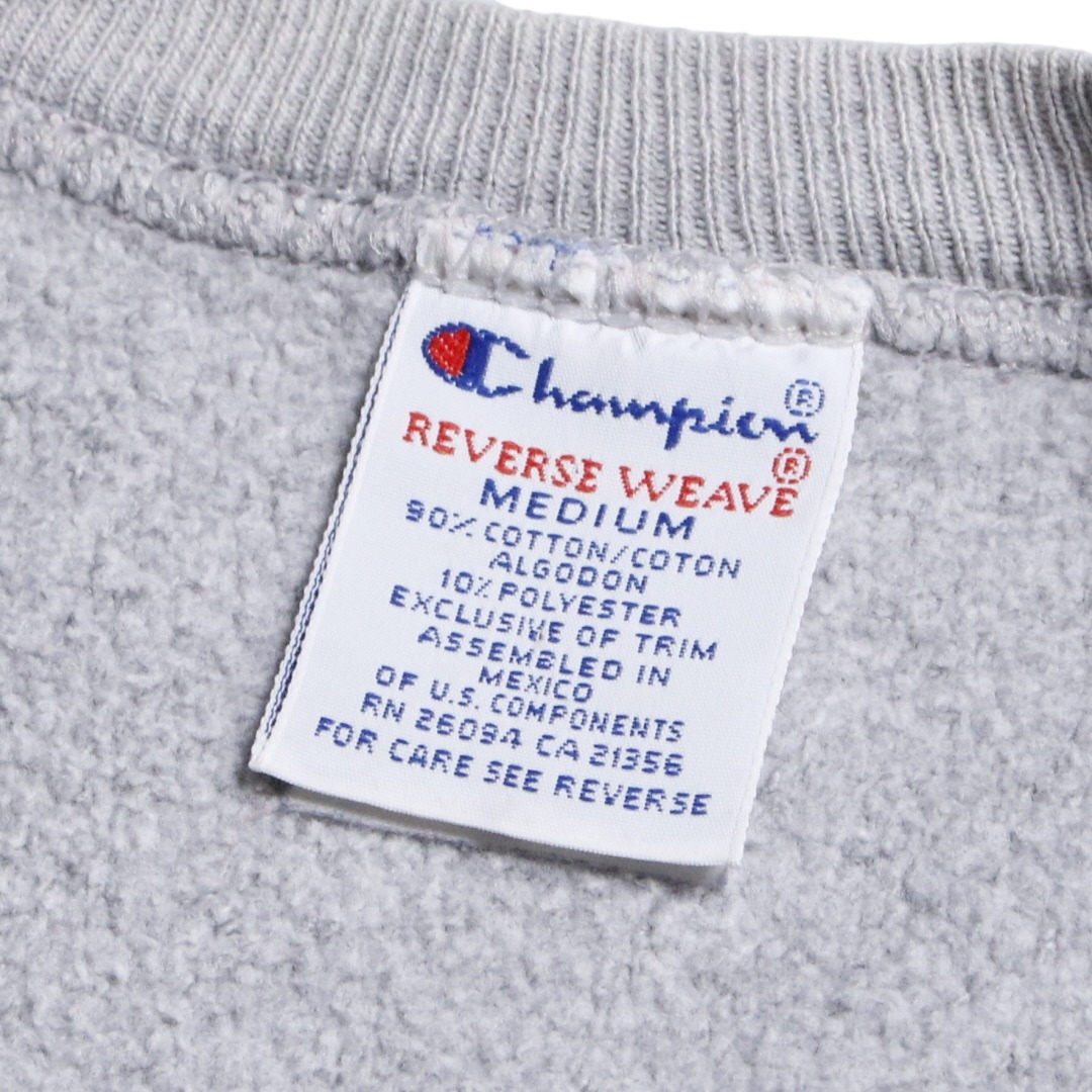 Champion チャンピオン スウェット 刺繍タグ リバースウィーブ カレッジ スウェットシャツ 3段プリント メキシコ製 vintage ヴィンテージ 90s ヘザーグレー XXL トップス トレーナー【メンズ】