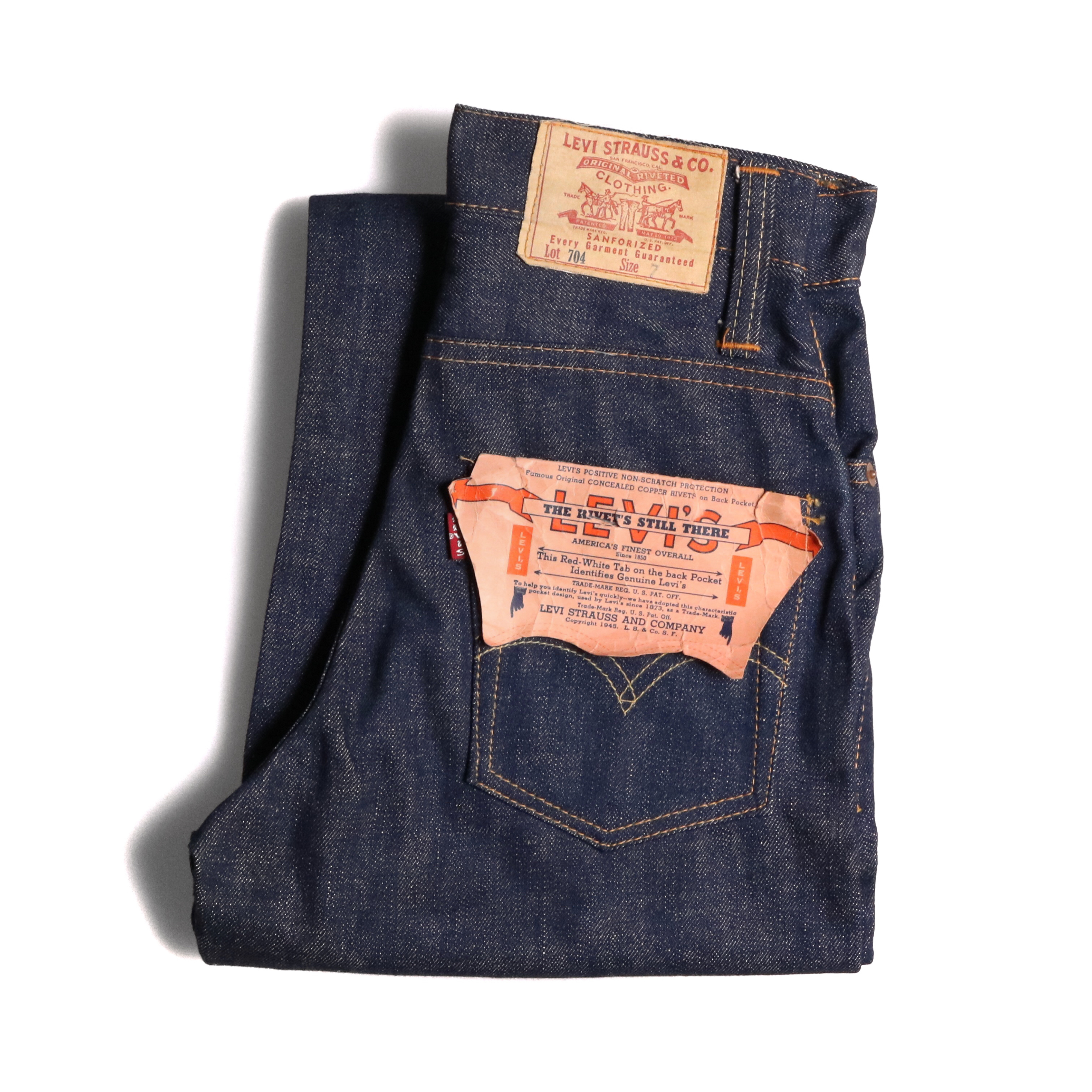 50s Levis リーバイス 704 デニム ジーンズ デッドストック 布パッチ 701 W24L25