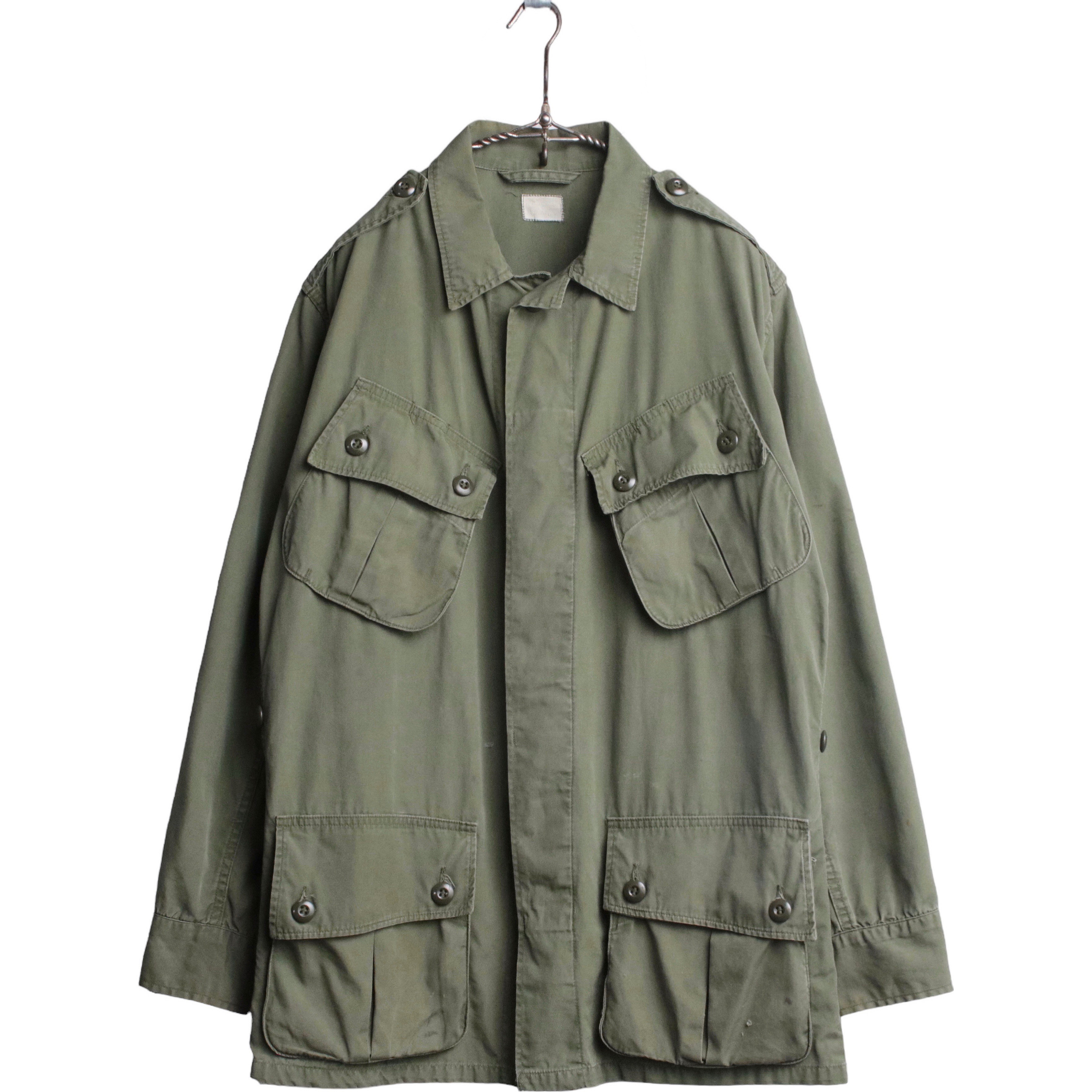 60s〜】古着 ARMY ジャングルファティーグ ノンリップ ジャケット-