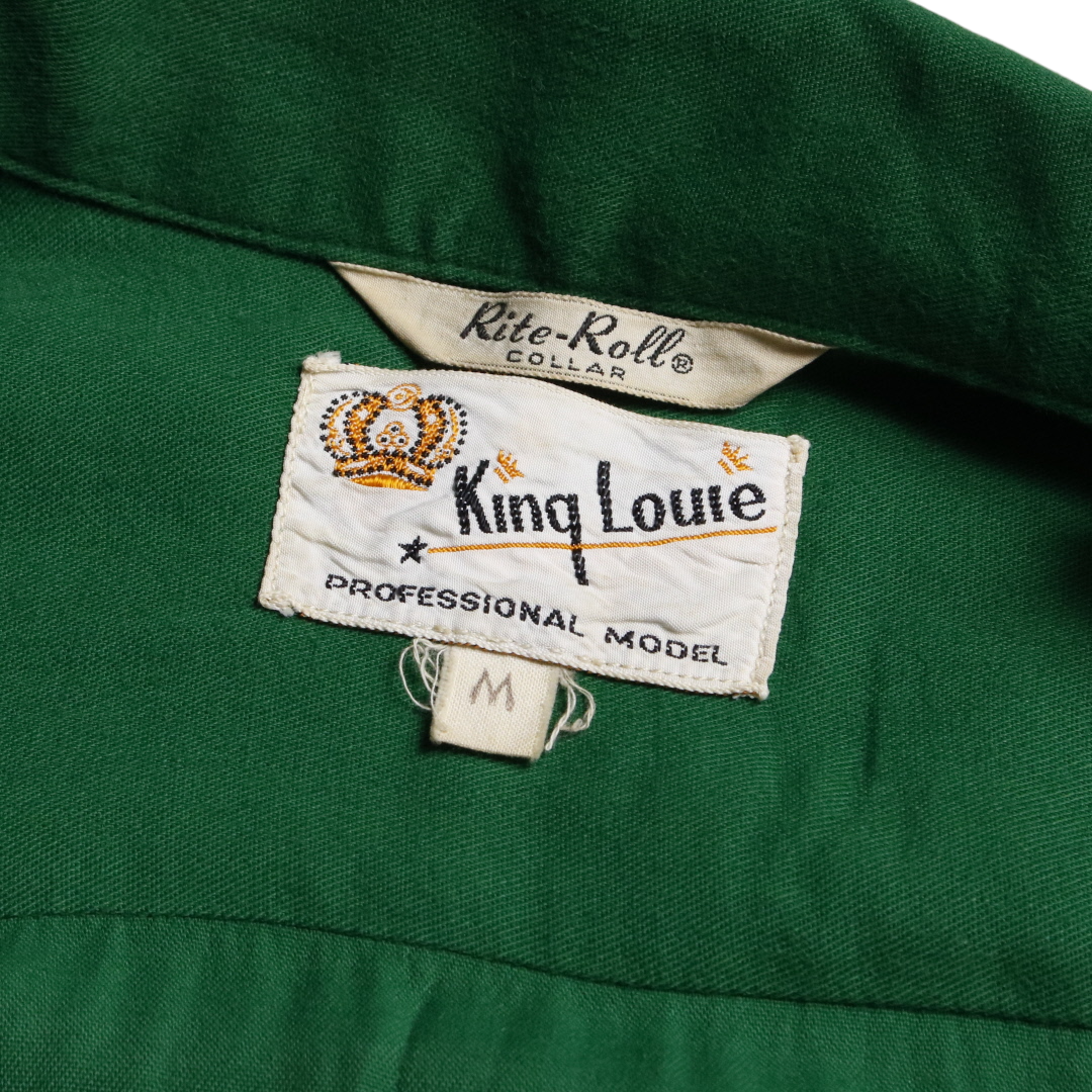 60s King Louie キングルイ ボウリングシャツ レーヨン チェーンステッチ 刺繍 比翼 M