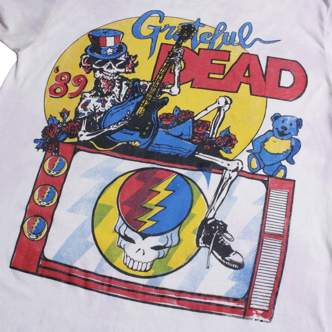 80s Grateful Dead グレイトフルデッド 89年ツアー タイダイ リンガーTシャツ バンド ロック デッドベア スカル L