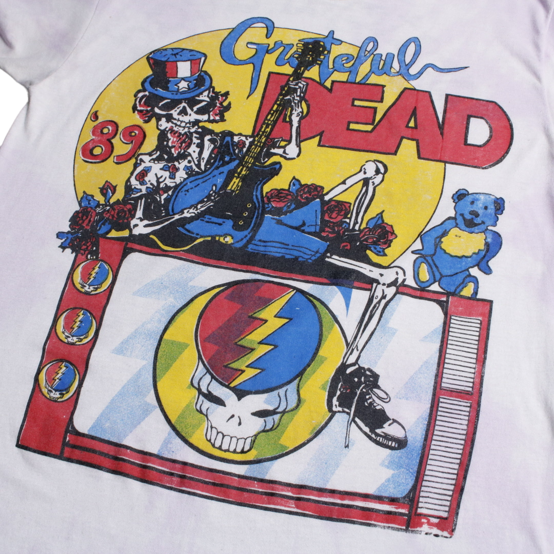 80年代 フルーツオブザルーム FRUIT OF THE LOOM GRATEFUL DEAD グレイトフルデッド SPACE YOUR FACE タイダイ柄 ラスタカラー バンドTシャツ バンT USA製 メンズXL ヴィンテージ /evb000740