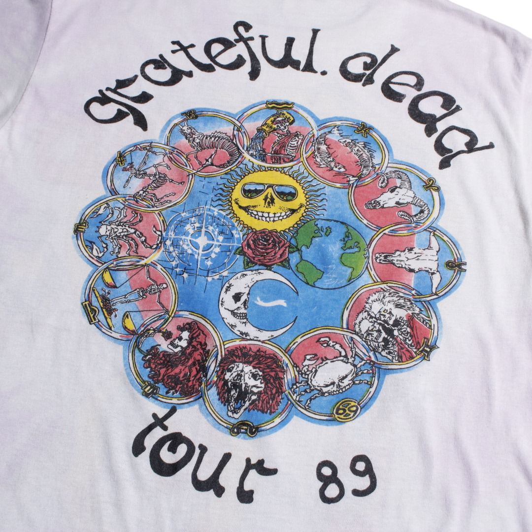 80s Grateful Dead グレイトフルデッド 89年ツアー タイダイ リンガーTシャツ バンド ロック デッドベア スカル L