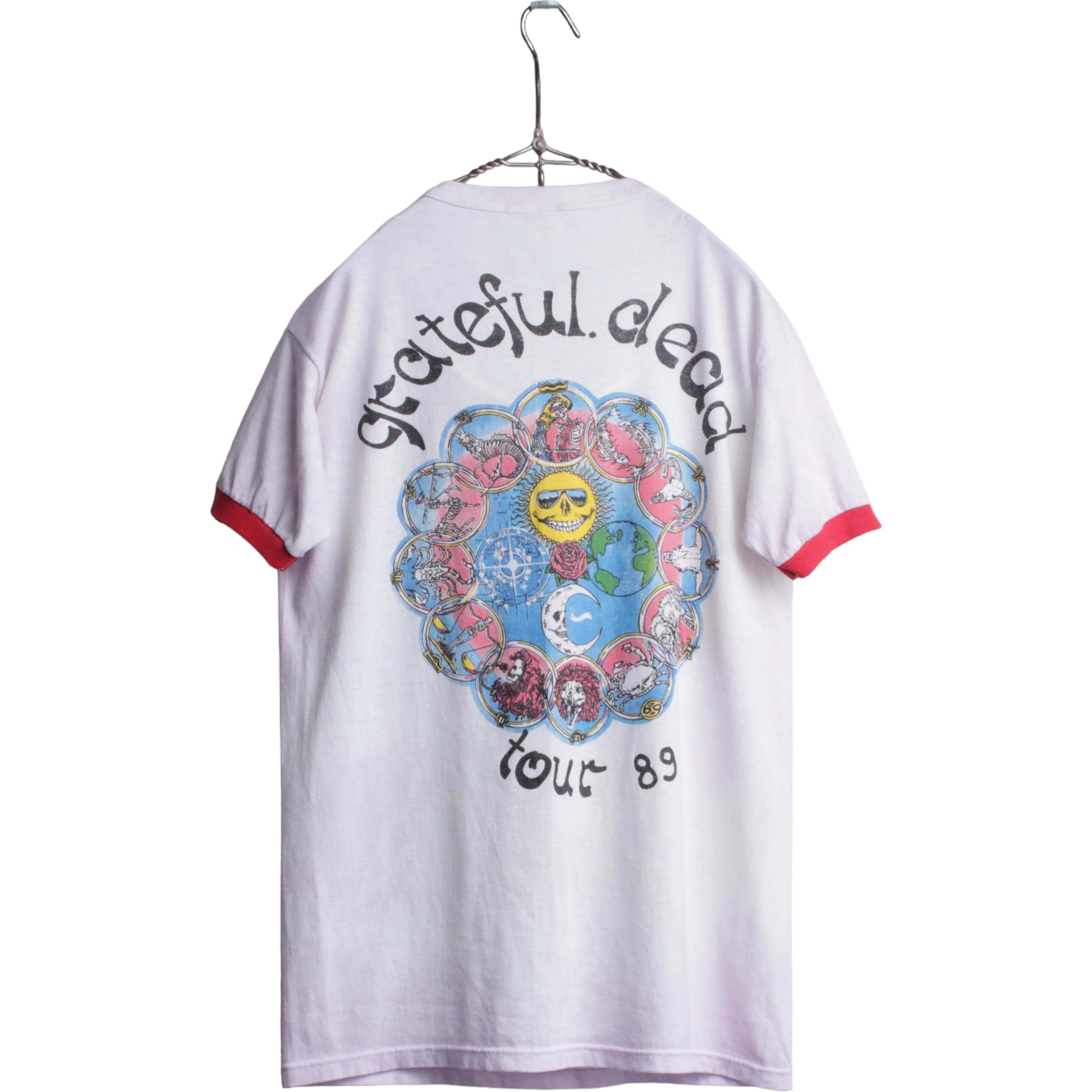 80s Grateful Dead グレイトフルデッド 89年ツアー タイダイ リンガーTシャツ バンド ロック デッドベア スカル L