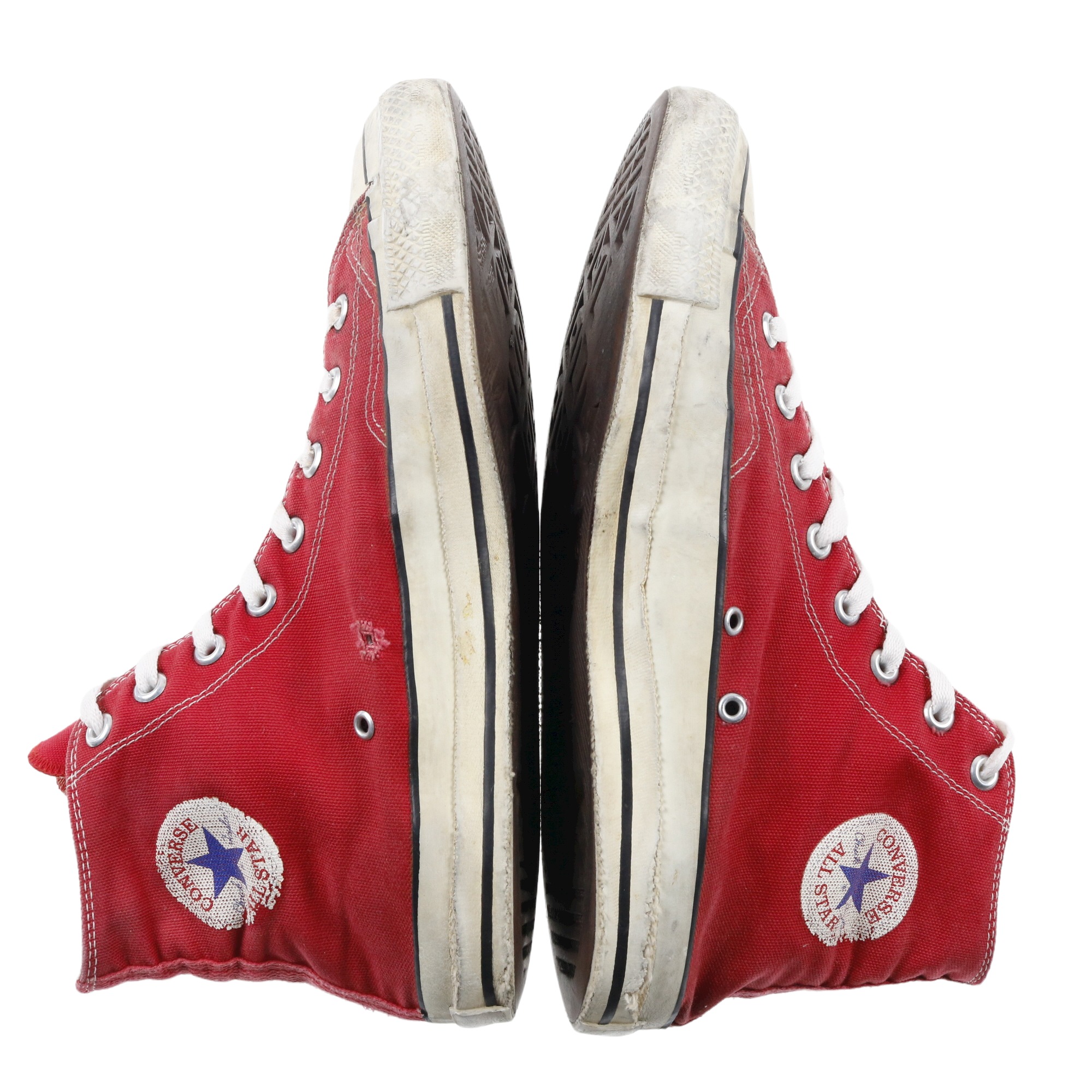 80s ヴィンテージ CONVERSE コンバース ALL STAR オールスター スニーカー ハイカット キャンバス 赤 レッド10H