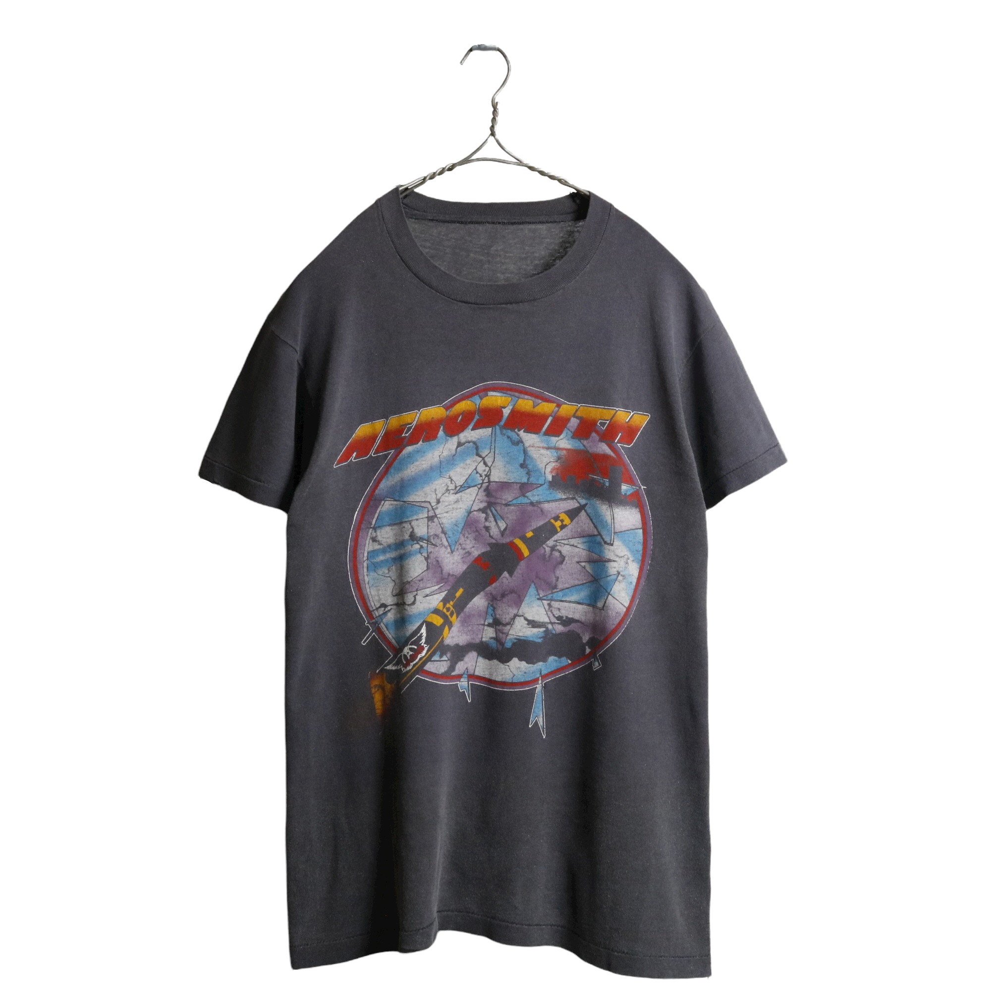 80s ヴィンテージ AEROSMITH エアロスミス バンドTシャツ 85年ツアー 両面プリント M程