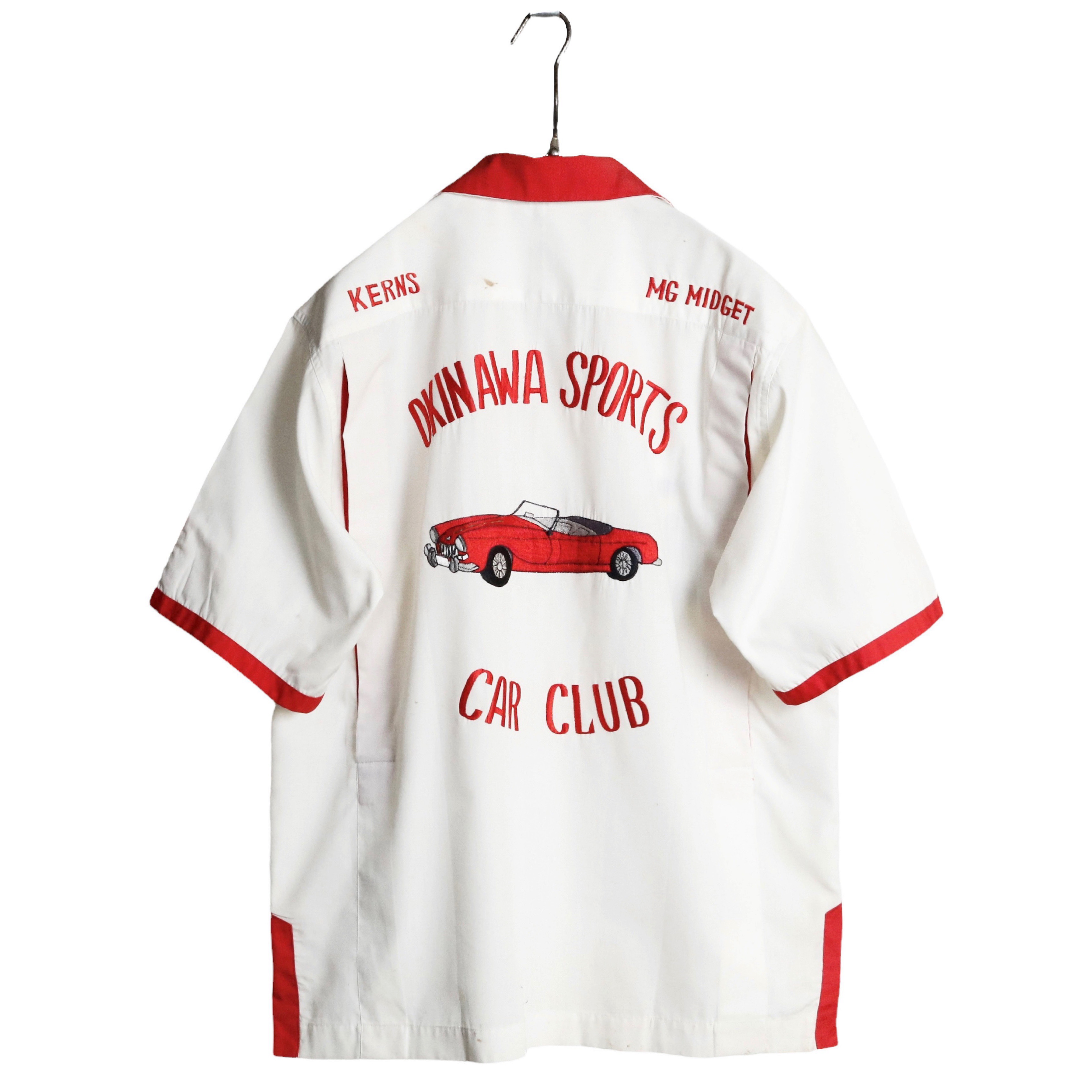 60s ヴィンテージ スーベニア ボウリングシャツ カークラブ 2トーン 両面刺繍 M程