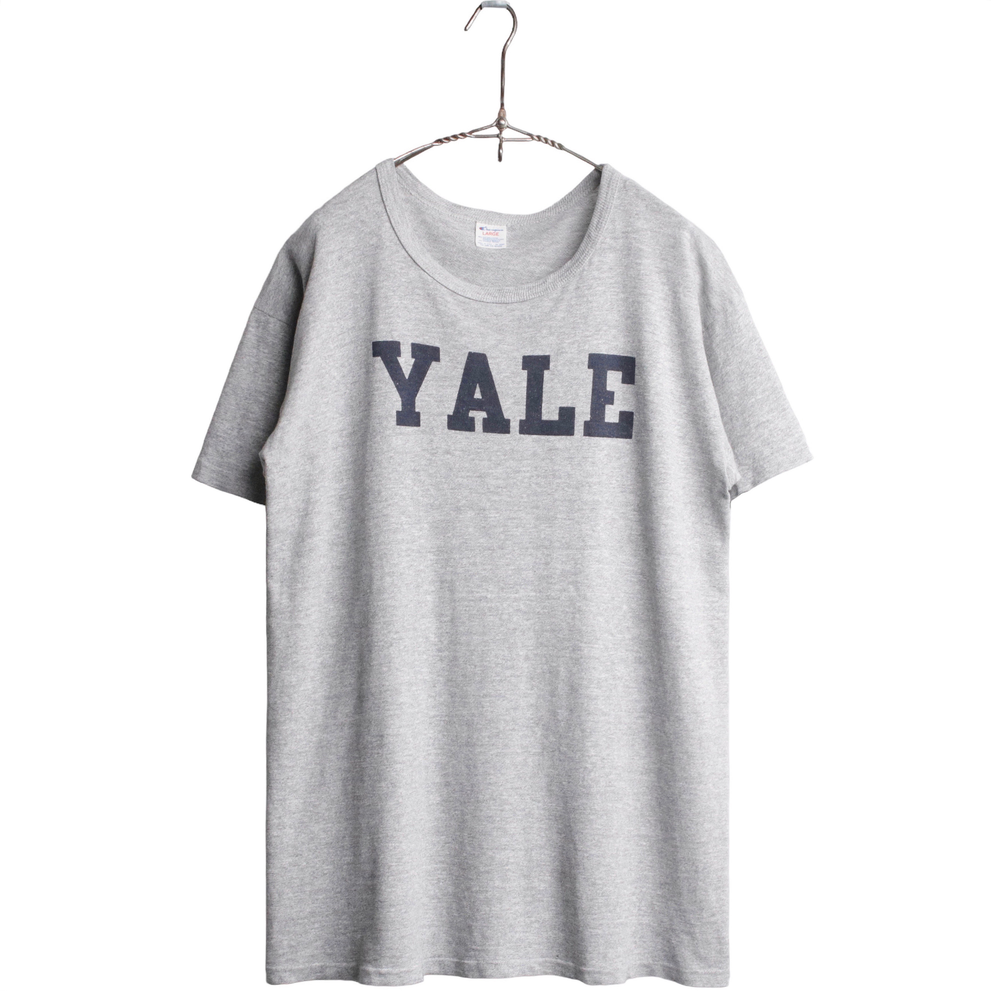 ビンテージ トリコタグ yale チャンピオン Tシャツ 霜降りグレー XLちょむclothing