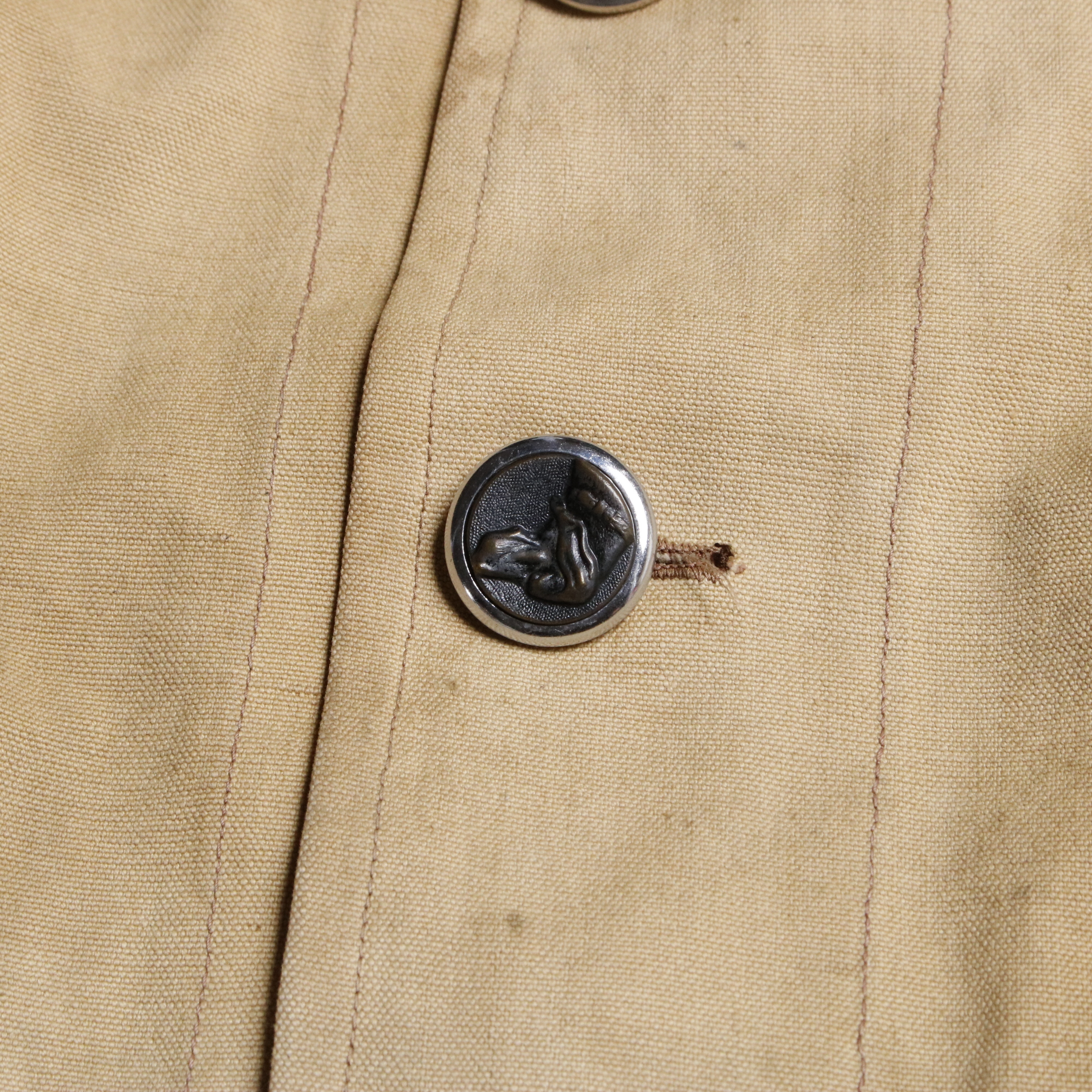 30s フレンチ ハンティングジャケット 動物ボタン ゲームポケット ウエスタンヨーク ユーロ L程