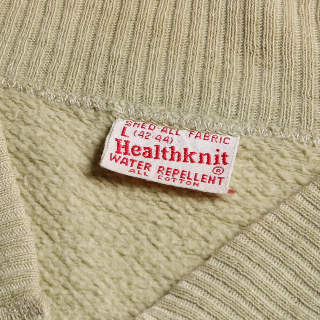 60s Healthknit ヘルスニット セパポケ フルジップ スウェットカーディガン 針抜きリブ L