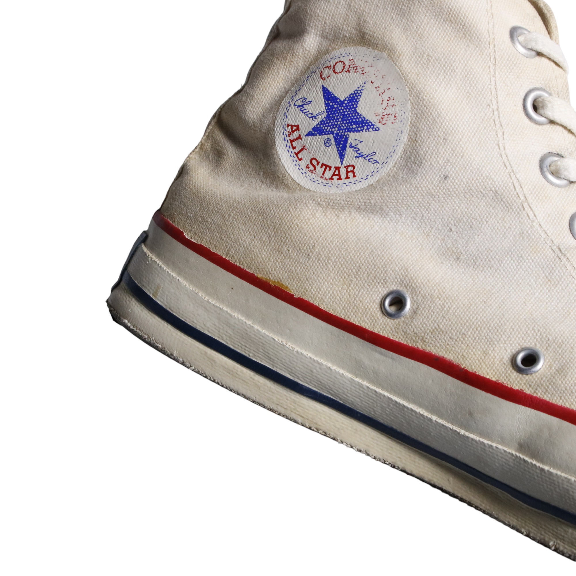 70s CONVERSE コンバース チャックテイラー ハイカット 一つ星ヒールパッチ サイド当て布 青枠黒文字 10