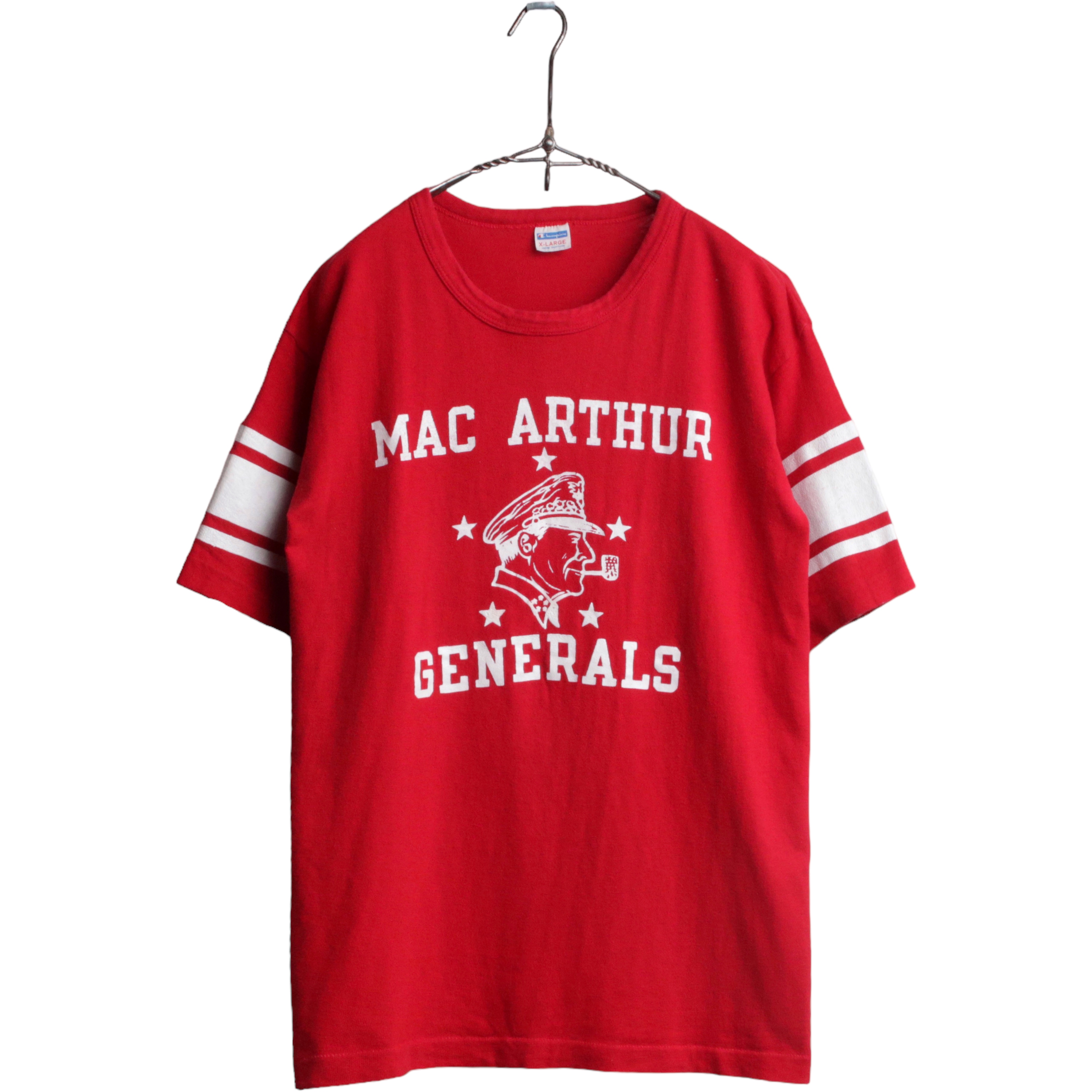 70s Champion チャンピオン バータグ フットボールTシャツ Win ウィン MAC ARTHUR XL